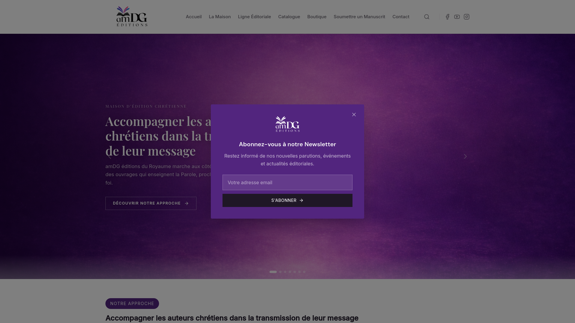 website screenshot of https://amdgeditions.fr/