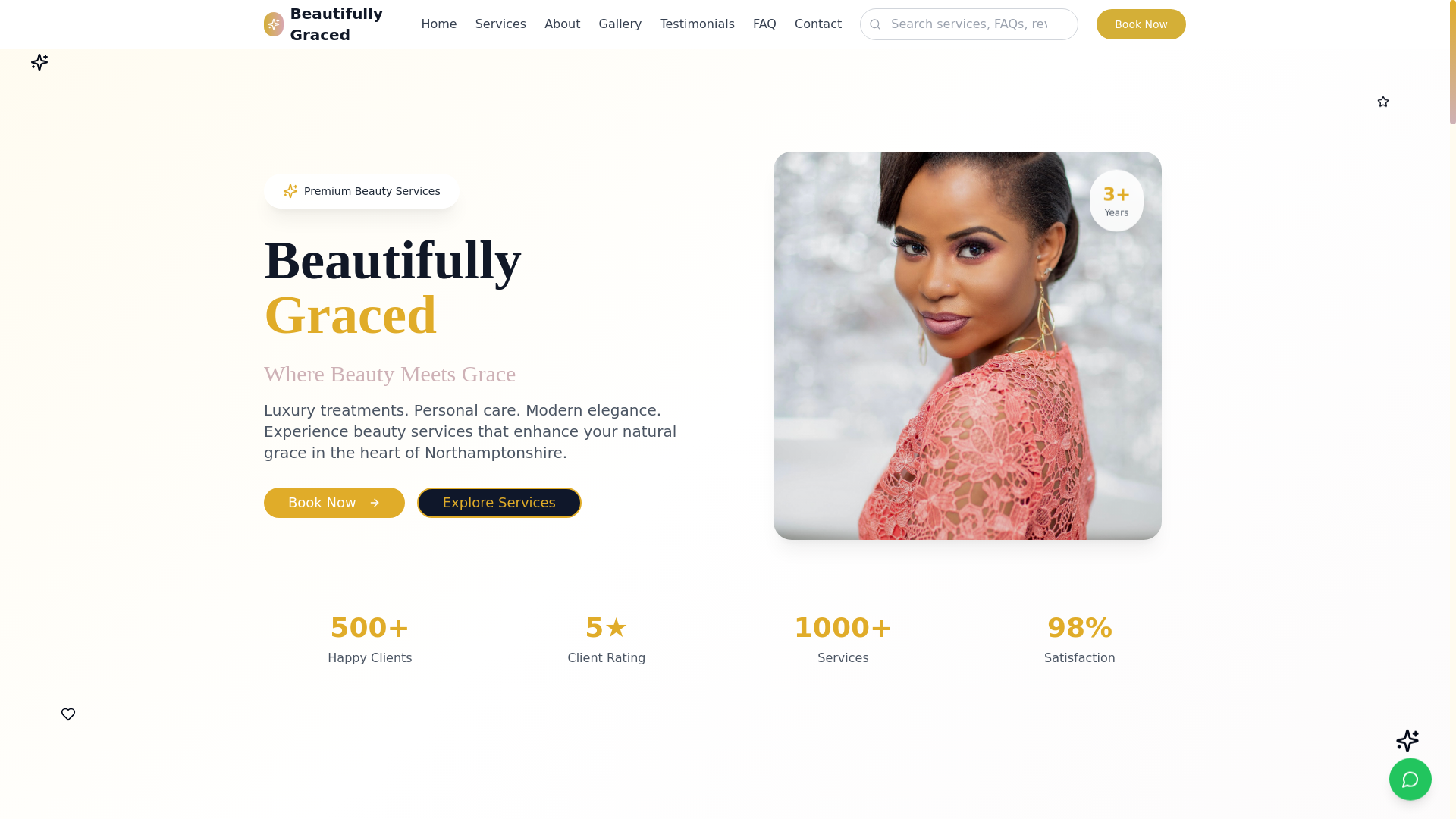 website screenshot of https://beautifullygracedbeauty.com/