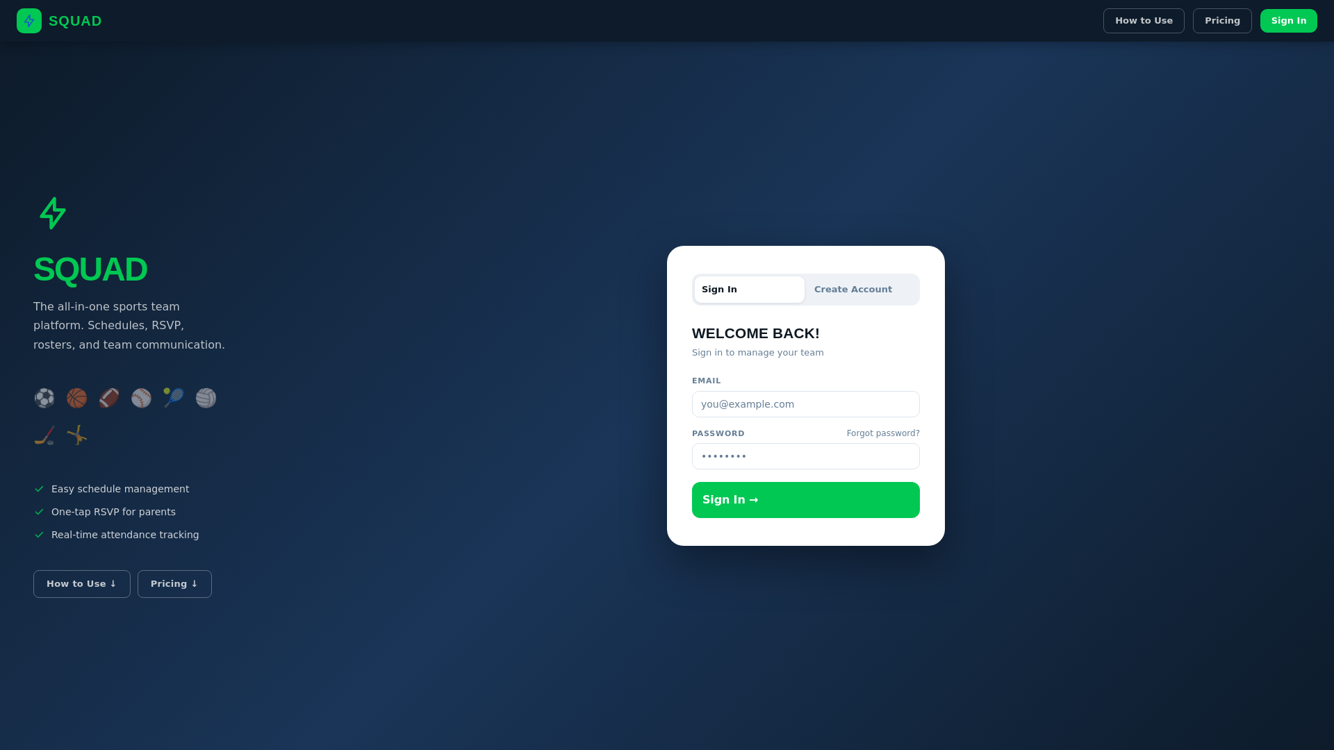 website screenshot of https://squadroot.com/