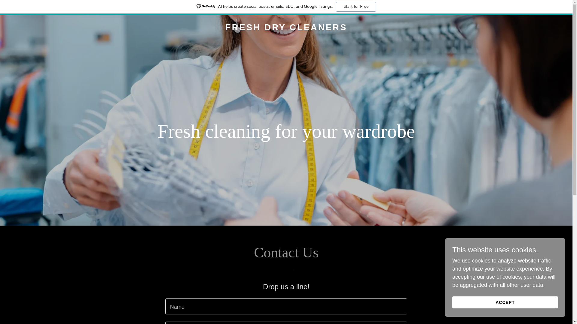 website screenshot of https://freshdrycleanersyeg.ca/