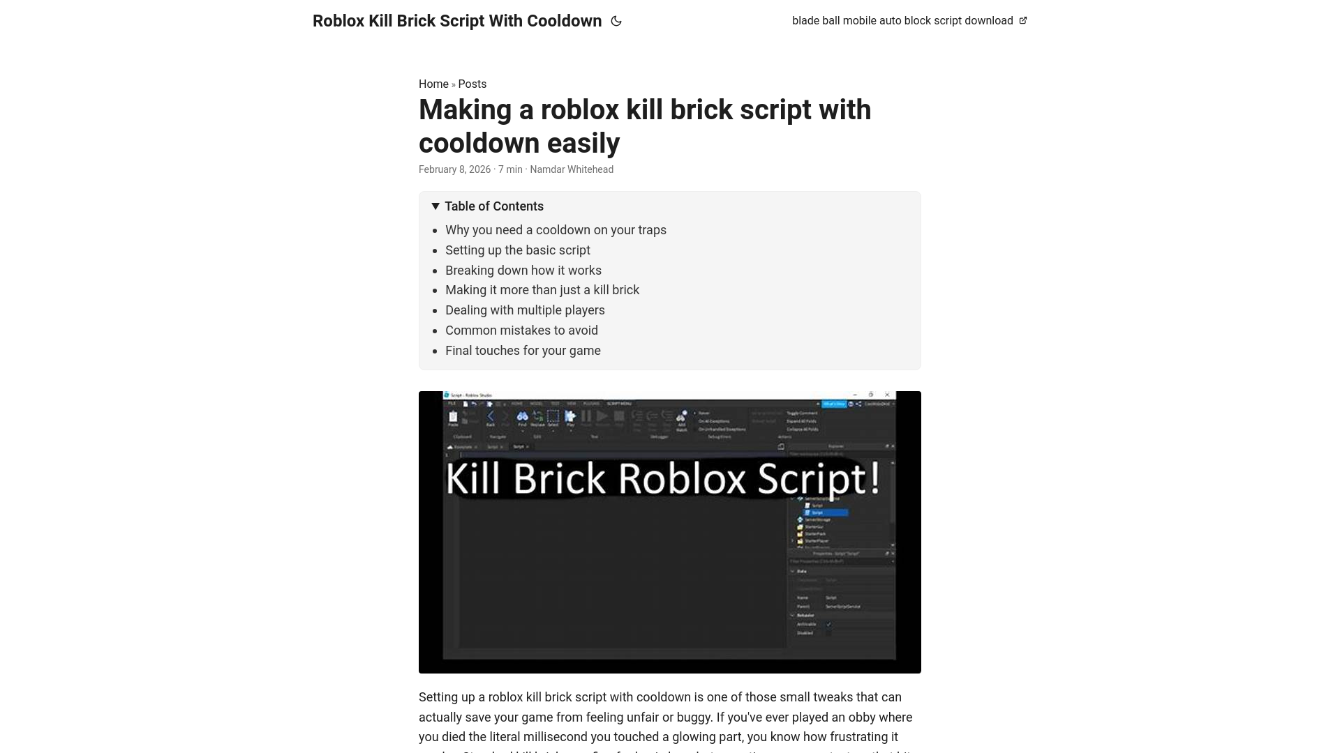 website screenshot of https://roblox-kill-brick-script-with-cooldown.pages.dev/