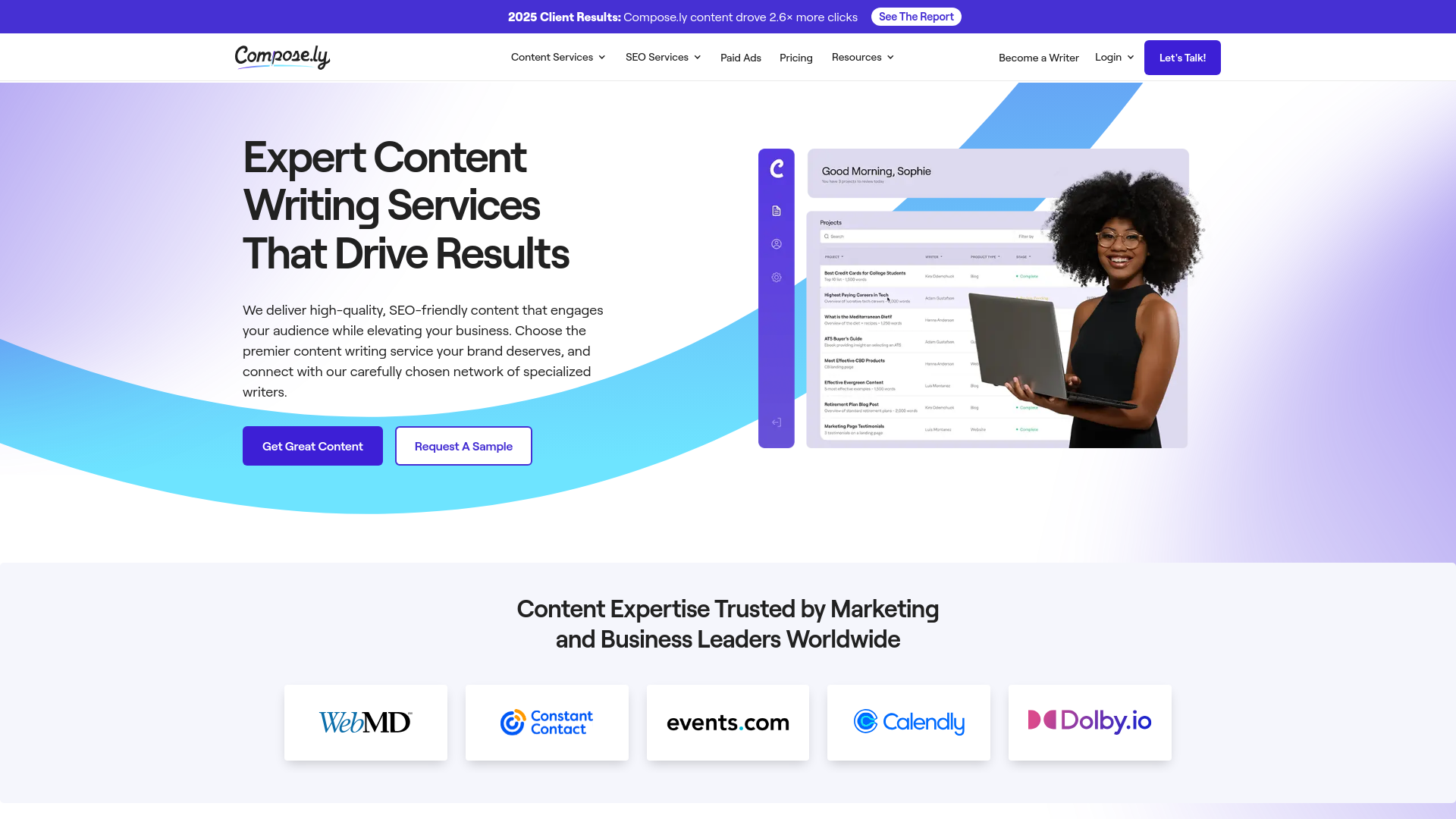 website screenshot of https://composelytextpro.info