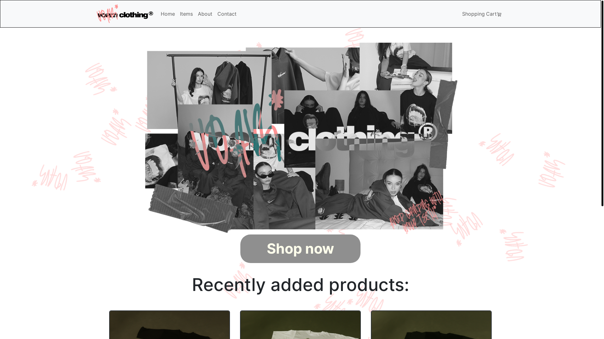 website screenshot of https://voamclothing.pages.dev/