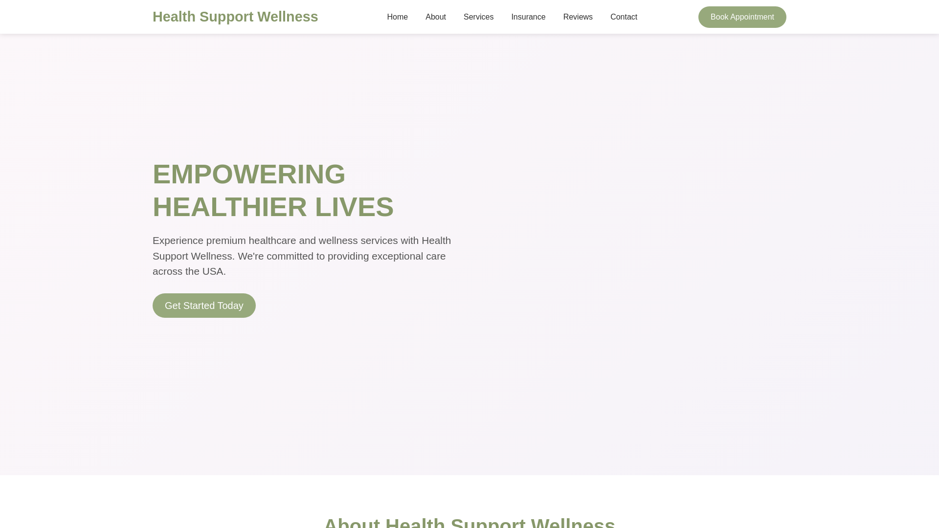 website screenshot of https://healthsupportwellness.com