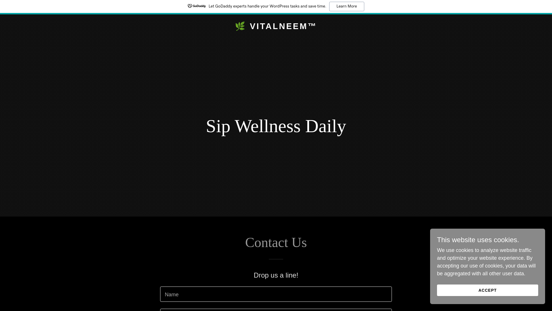 website screenshot of https://vitalneem.ca/