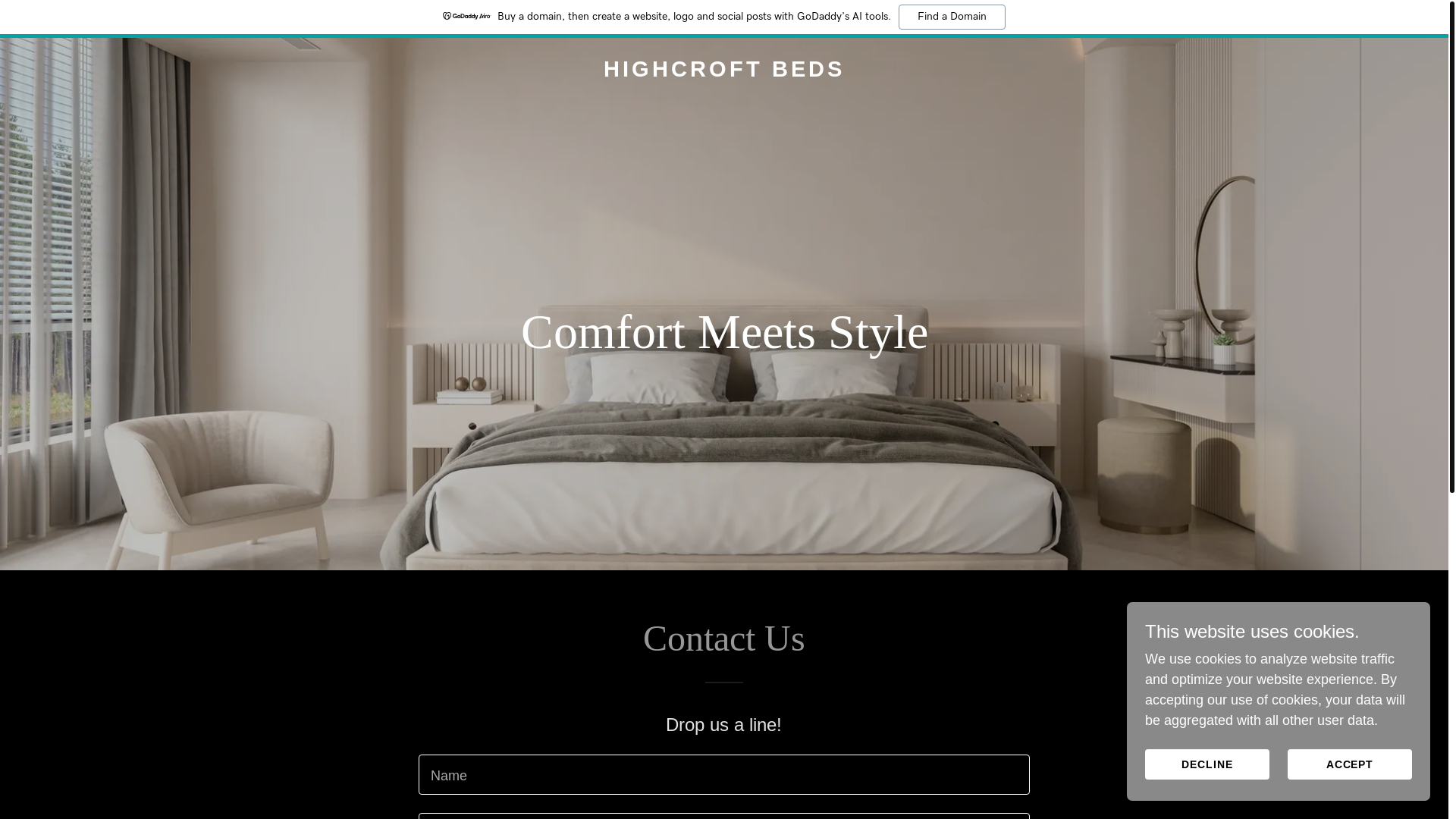 website screenshot of https://highcroftbeds.co.uk/
