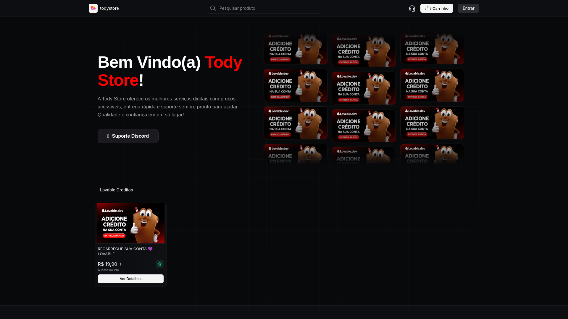 website screenshot of https://todycreditos.site
