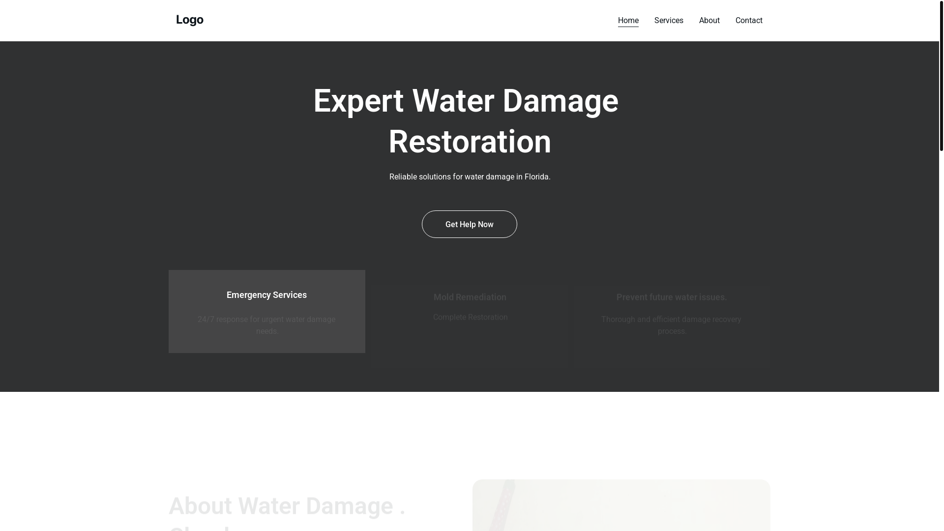 website screenshot of https://waterdamage.cloud/