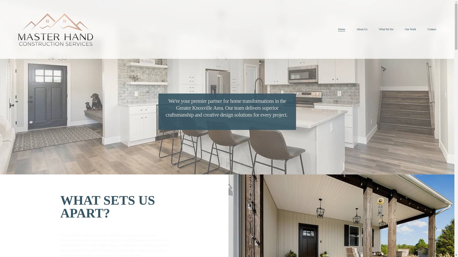 website screenshot of https://masterhandbuilders.com/