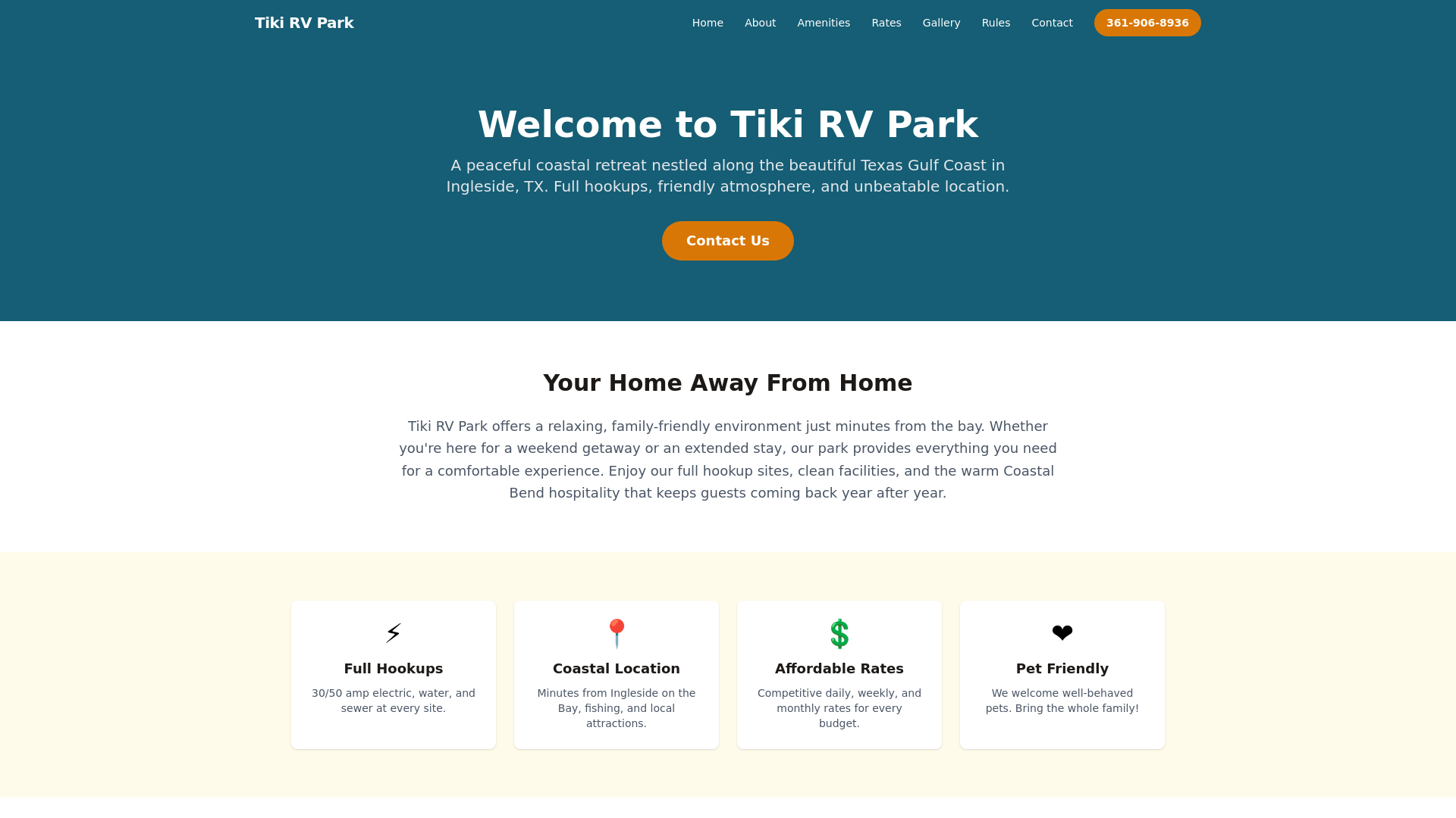 website screenshot of https://inglesidervpark.com