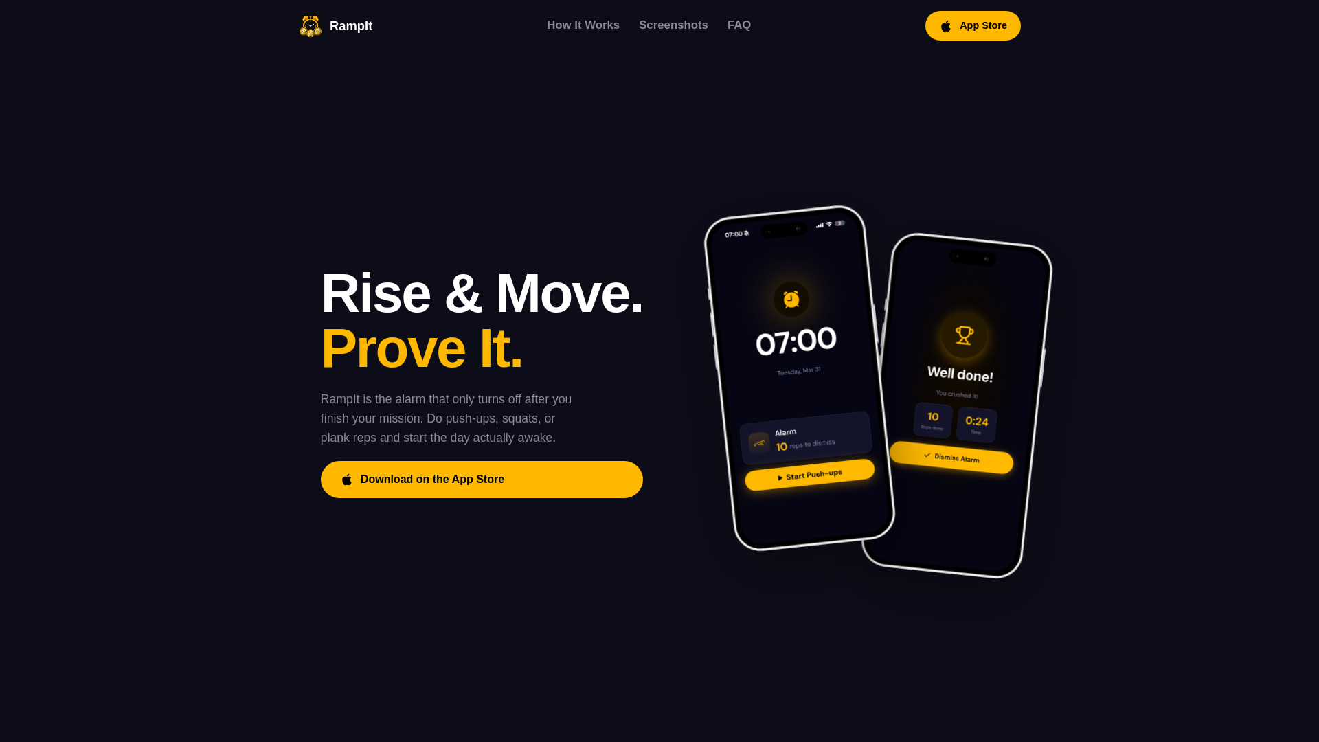 website screenshot of https://rampitapp-website.pages.dev/