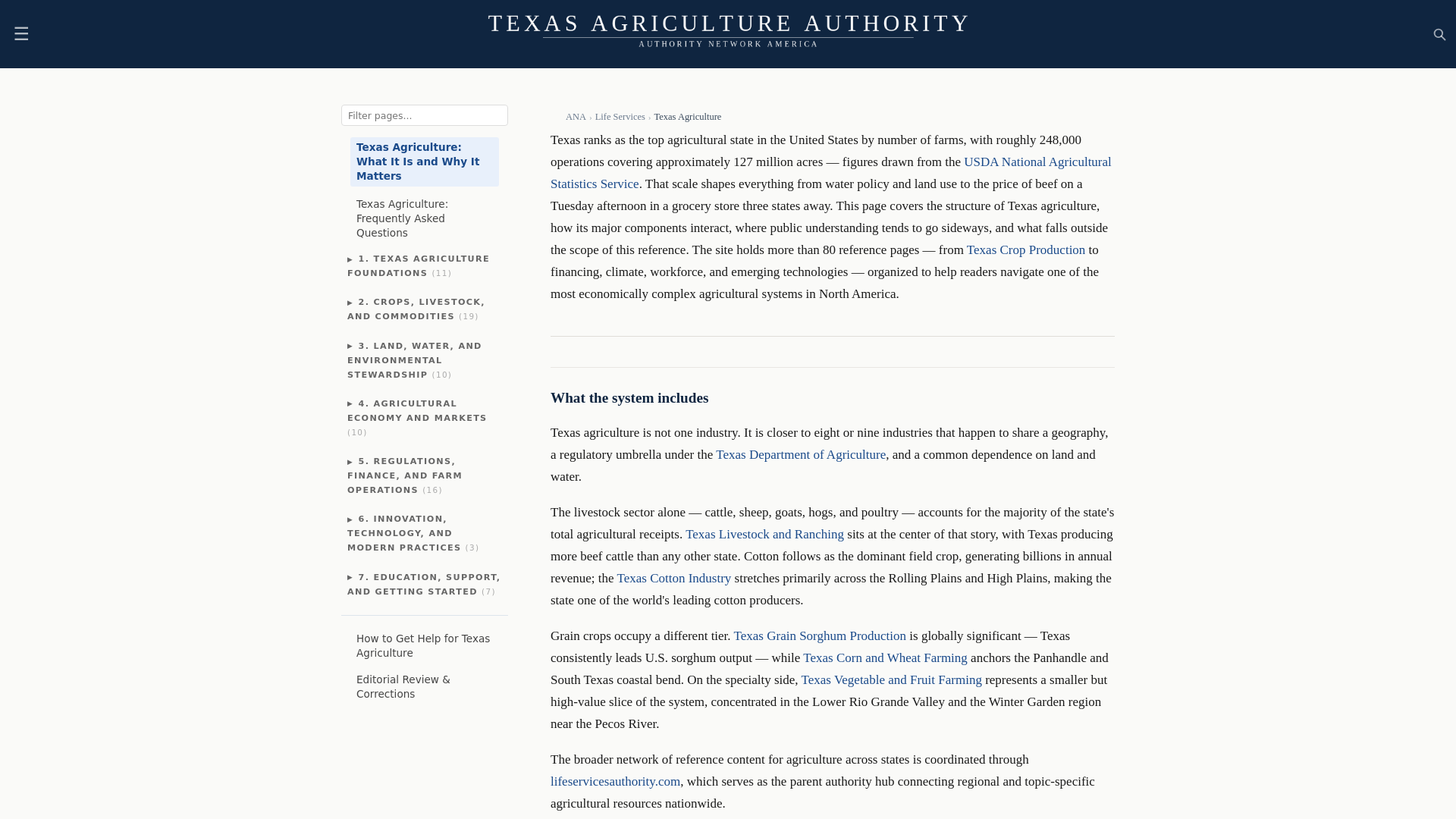 website screenshot of https://texasagricultureauthority.com/