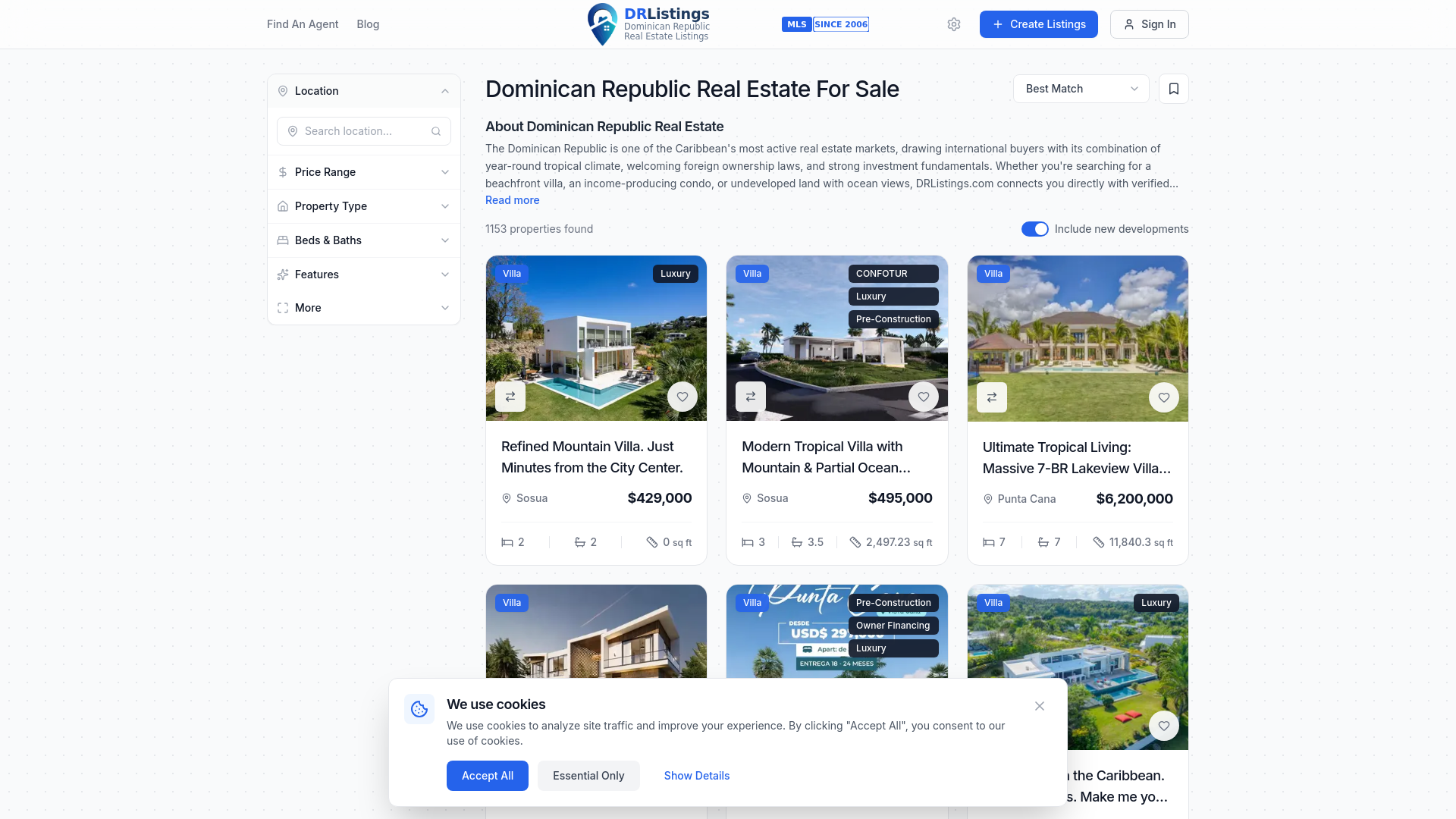 website screenshot of https://drlistingsemail.com