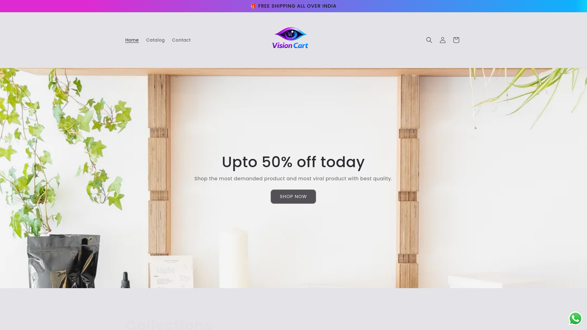 website screenshot of https://visioncart.xyz/