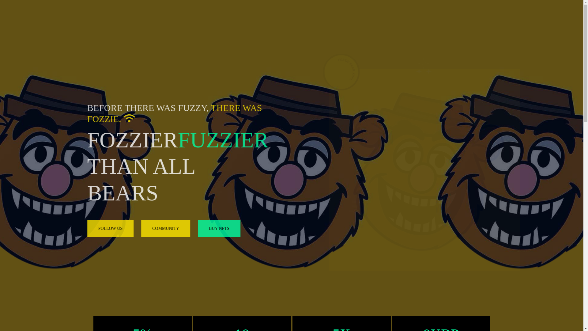 website screenshot of https://fozziebearnft.xyz/
