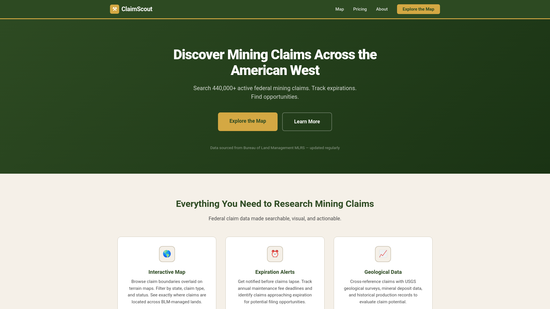 website screenshot of https://claimscout.pages.dev/
