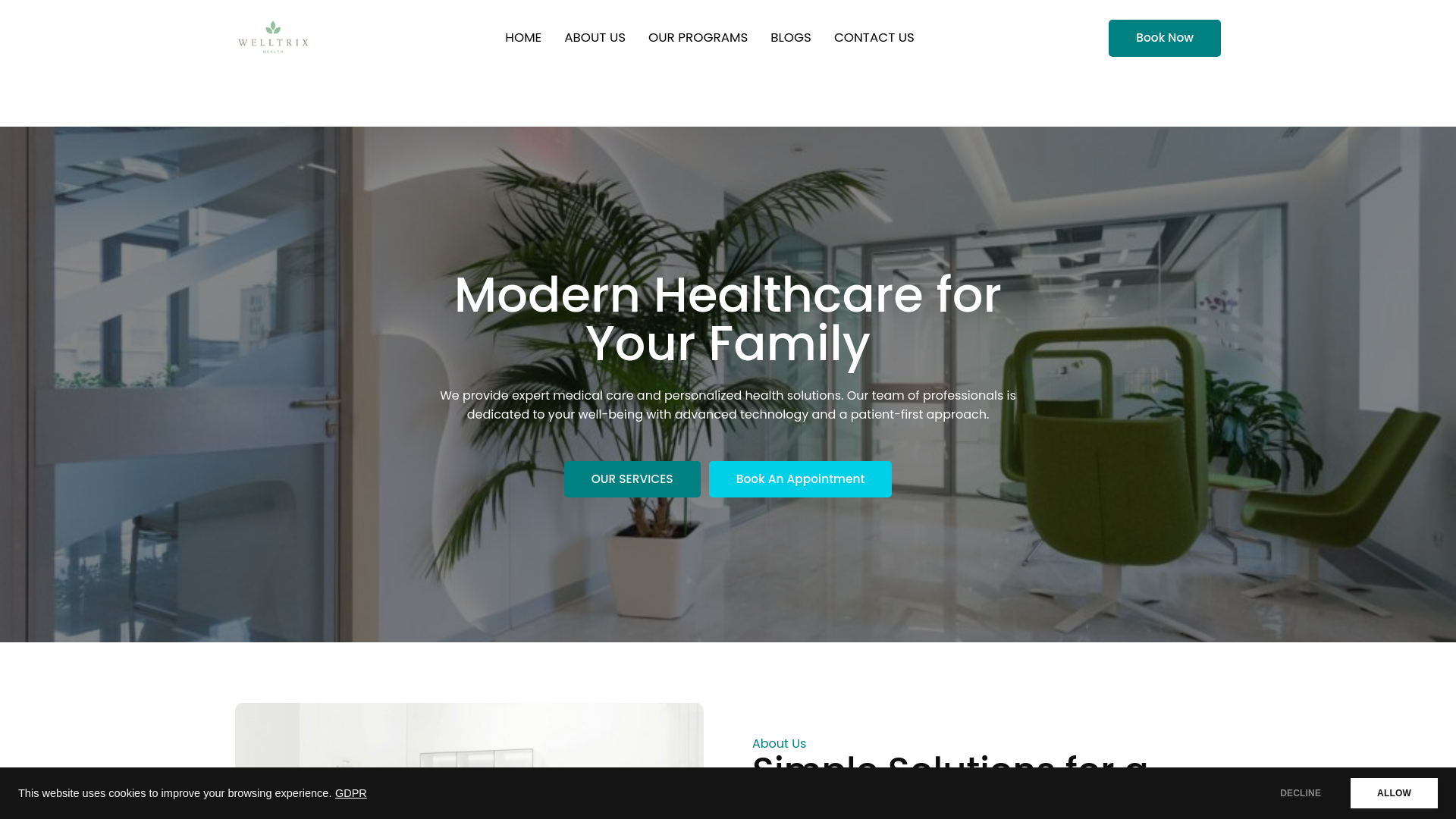 website screenshot of https://welltrixhealth.com/