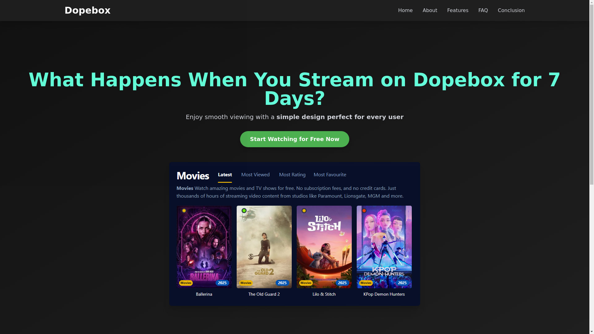 website screenshot of https://dopebox-ywu9-2wx.pages.dev/