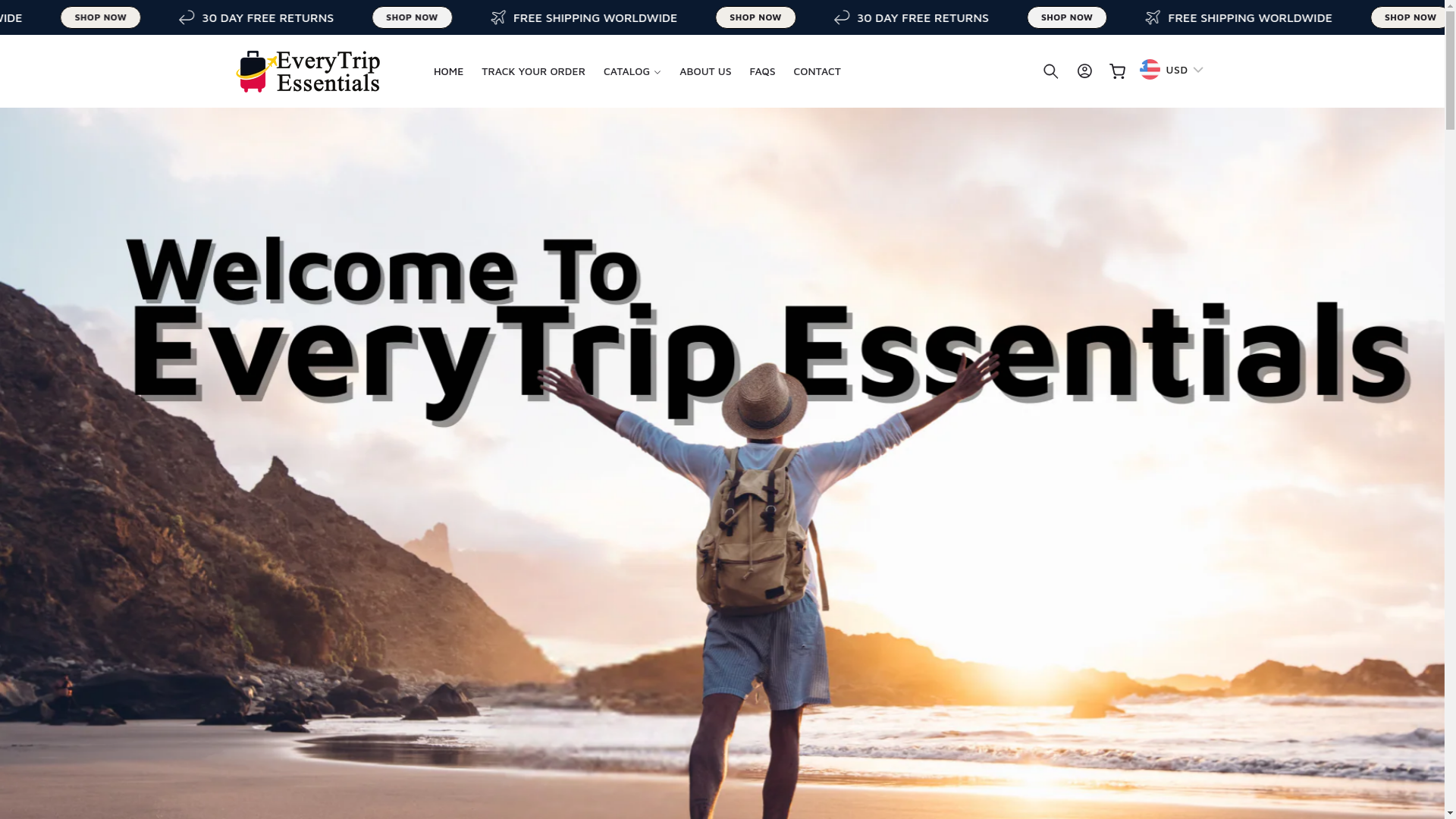 website screenshot of https://everytripessentials.com/