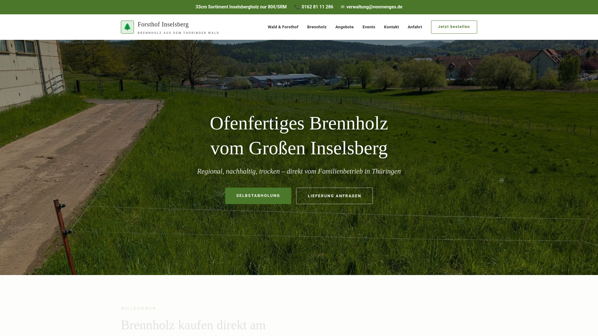 website screenshot of https://forsthof-inselsberg.pages.dev/