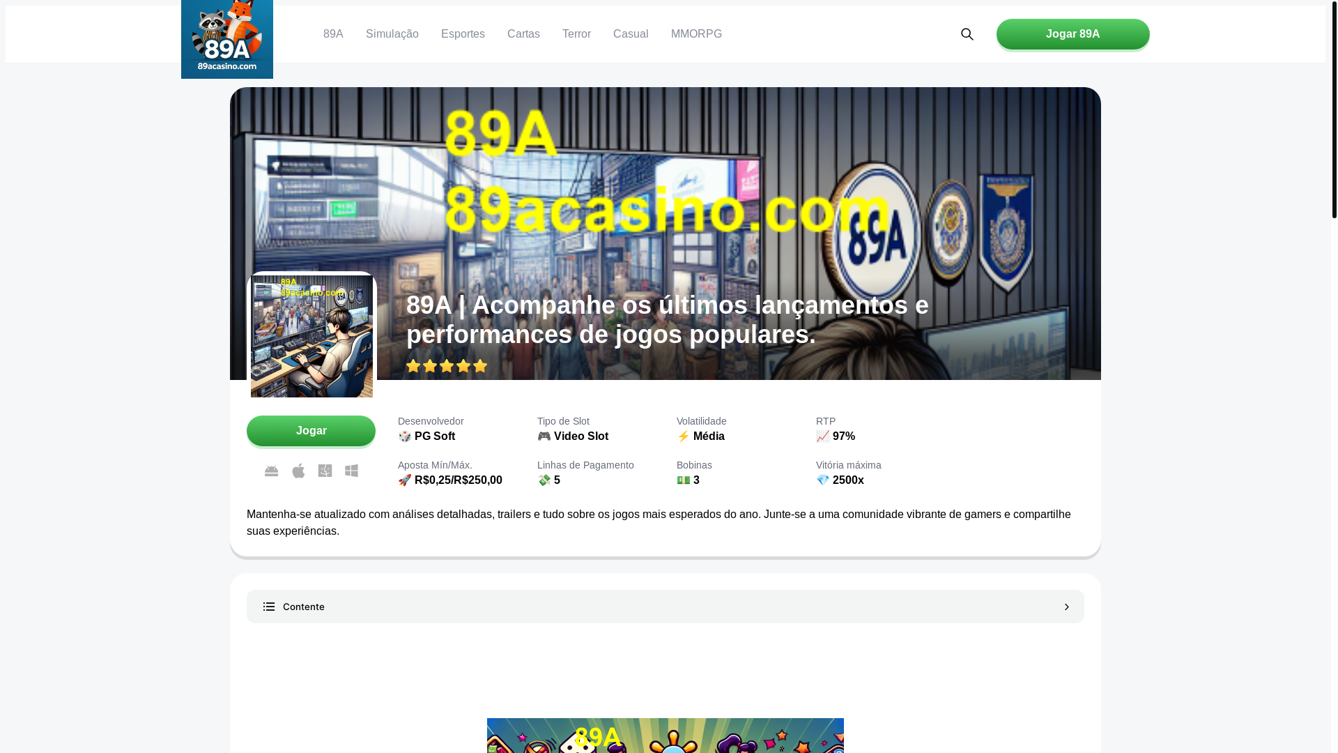 website screenshot of https://89acasino.com/