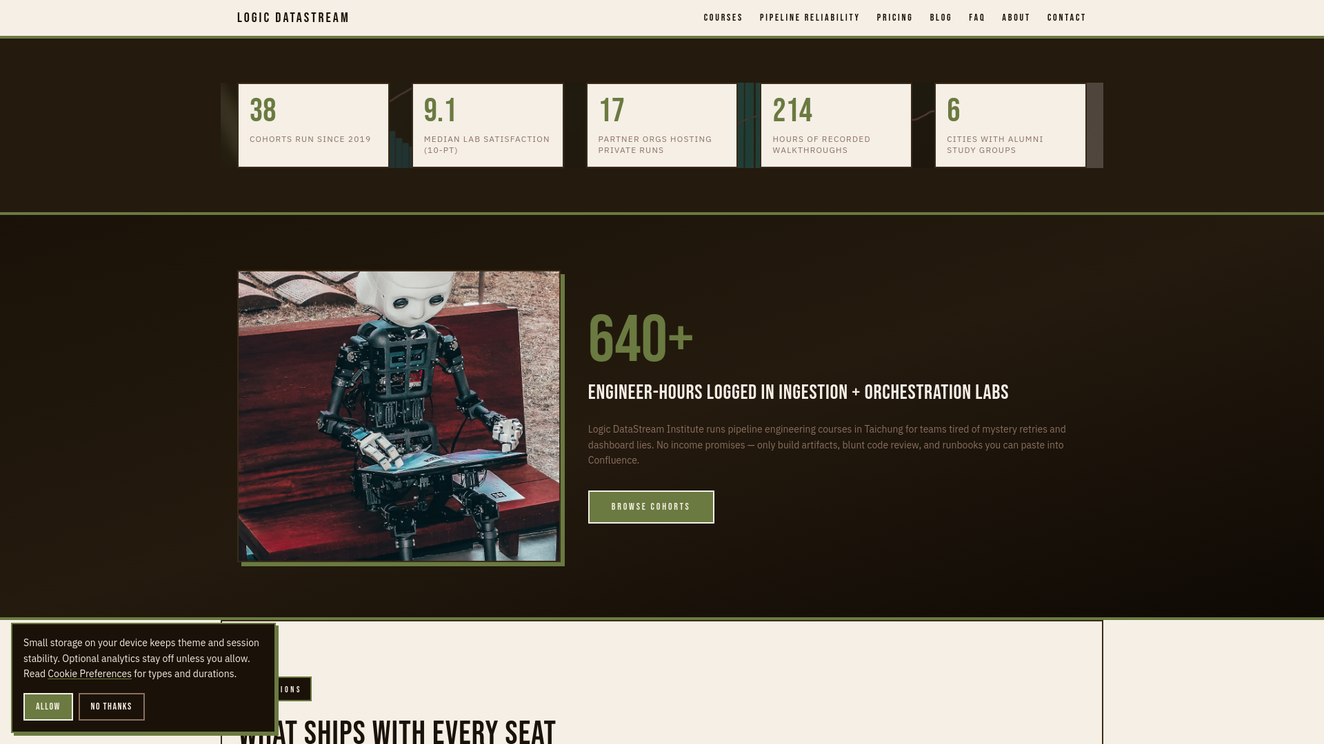 website screenshot of https://logicdatastream.one/
