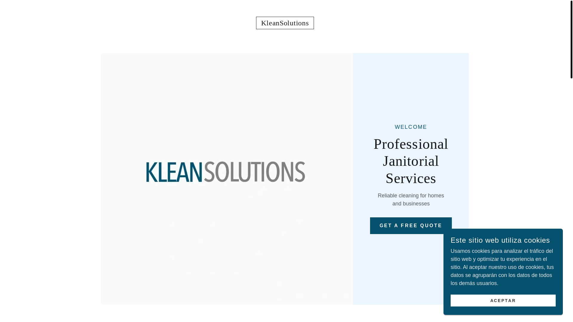 website screenshot of https://kleansolutionscorp.com/