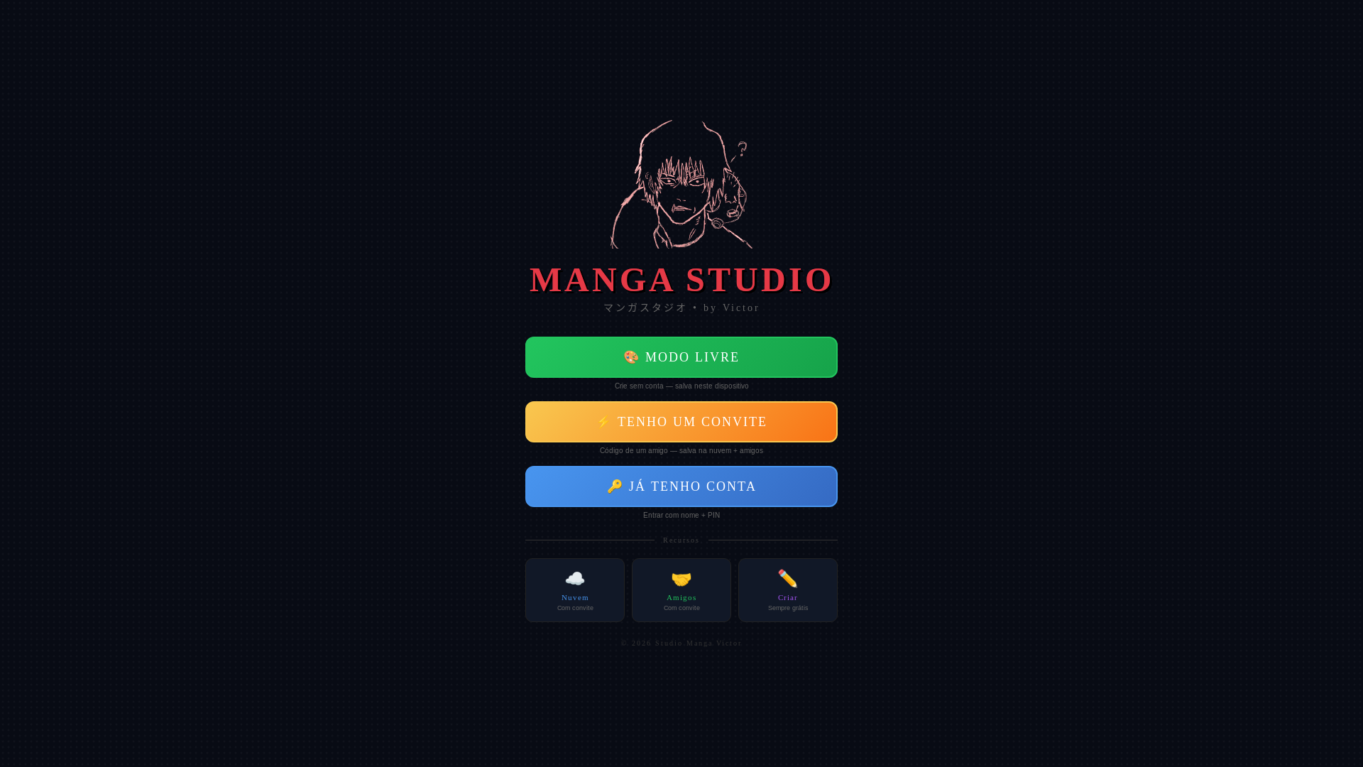 website screenshot of https://studiomangavictor.com.br/
