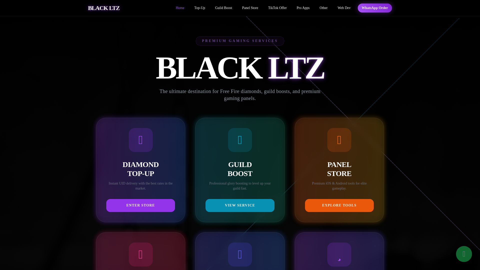 website screenshot of https://blackltz.store/