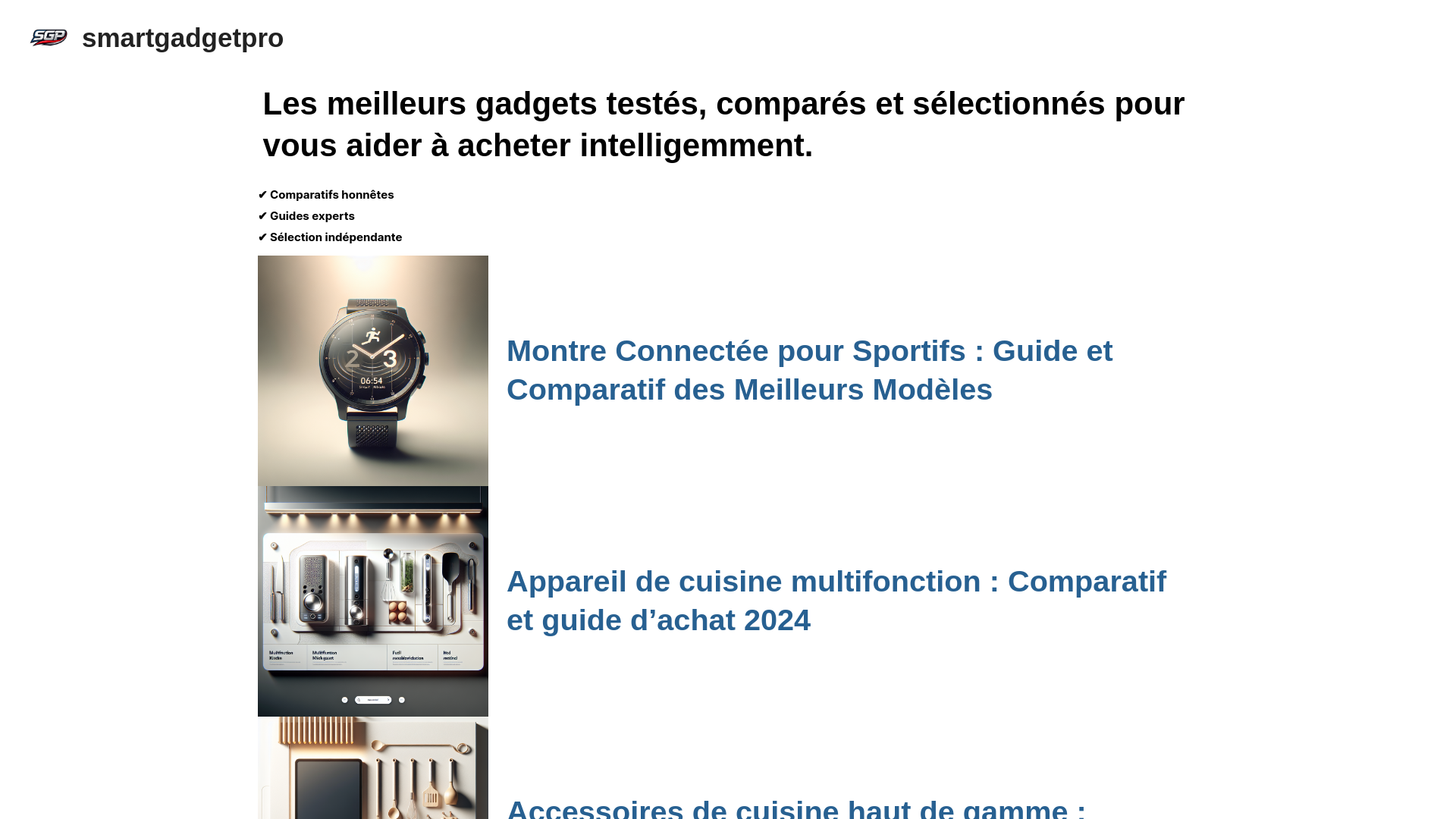 website screenshot of https://smartgadgetspro.net/