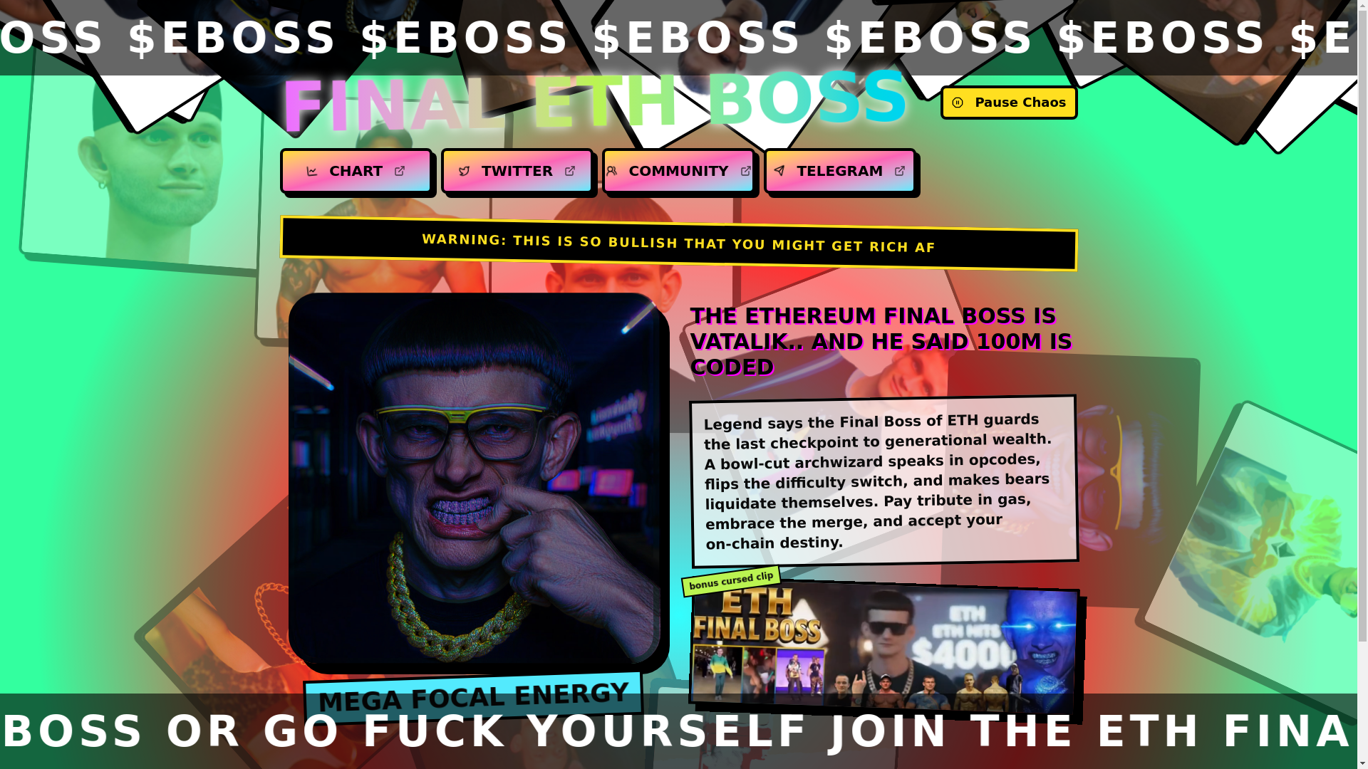 website screenshot of https://ethfinalboss.com/