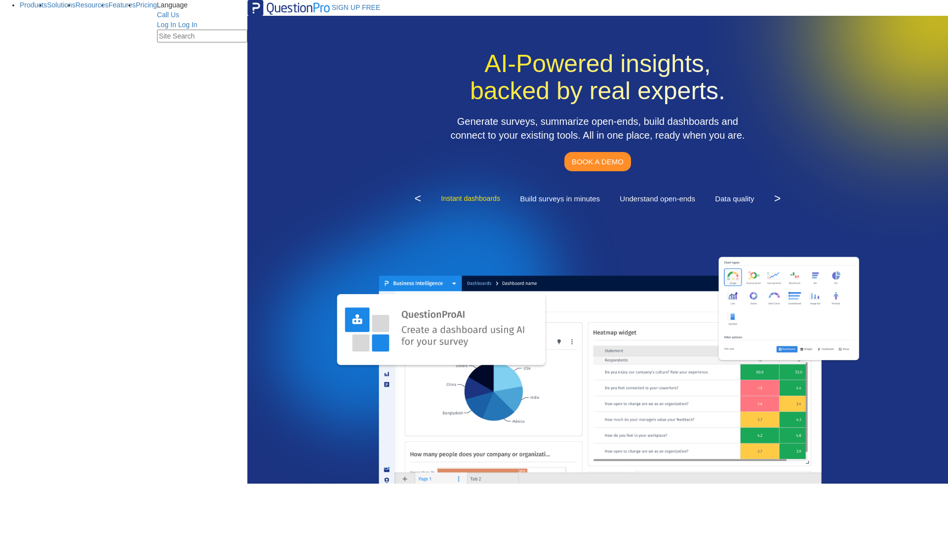 website screenshot of https://questionpro.lat
