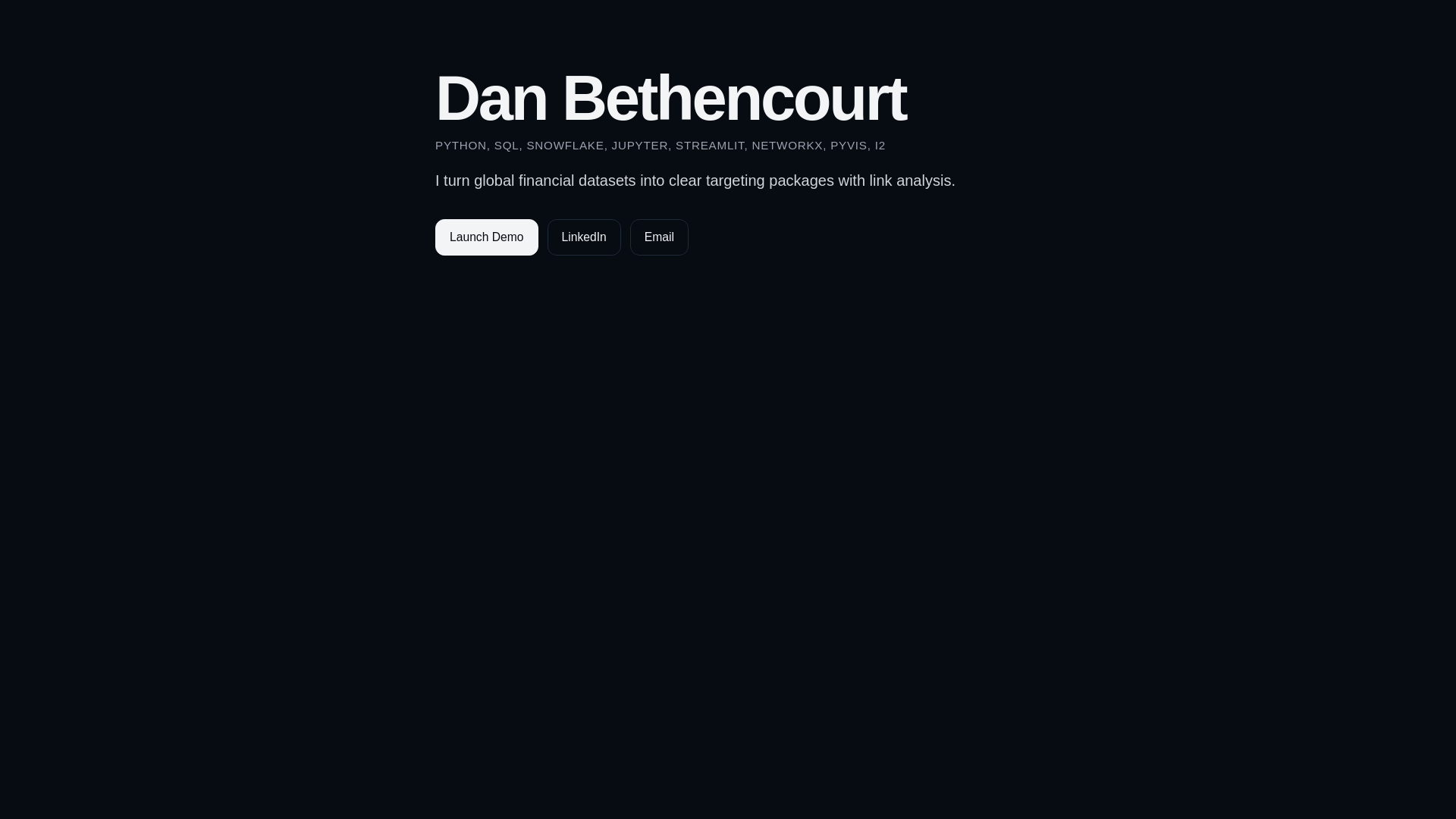 website screenshot of https://danbethencourt.com