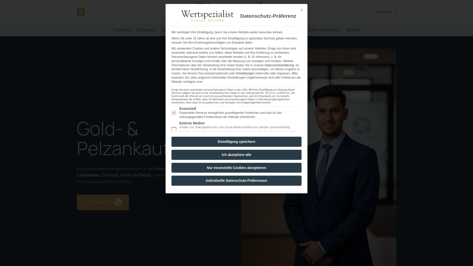 website screenshot of https://wertspezialist.de