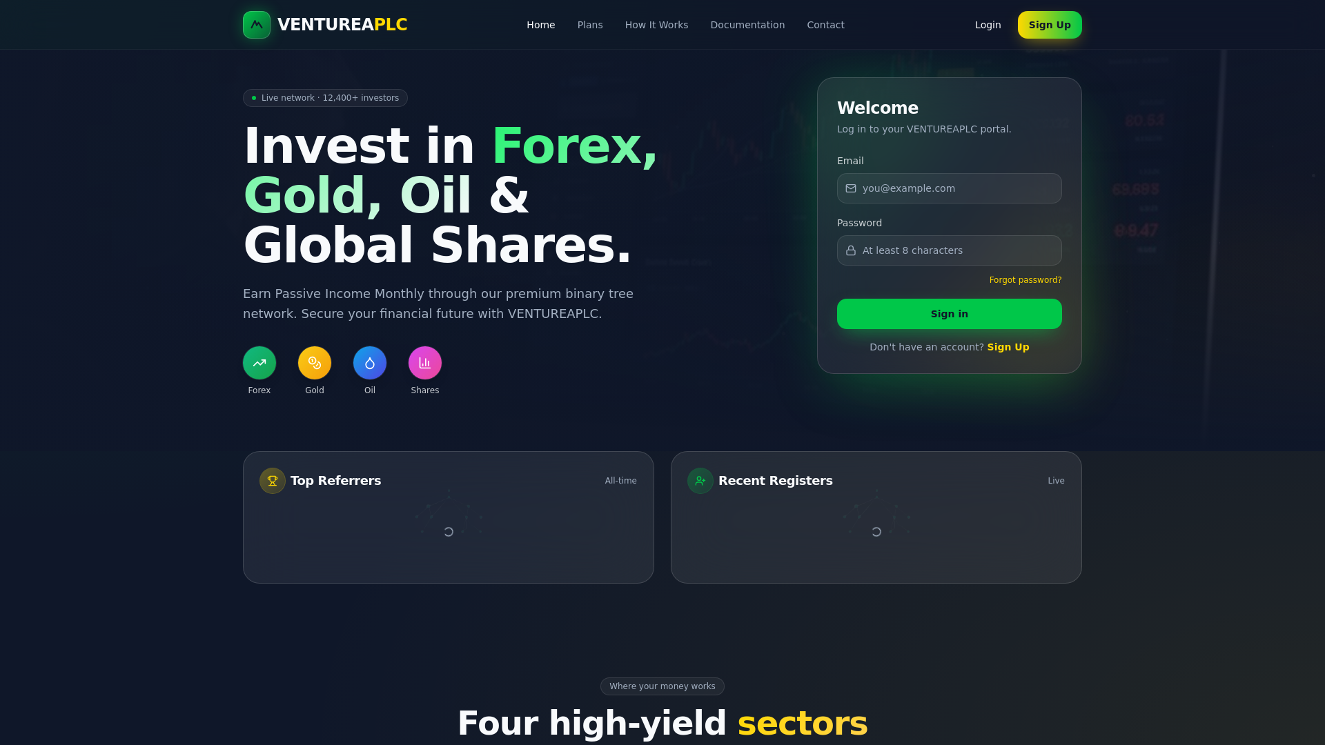 website screenshot of https://ventureaplc.com/