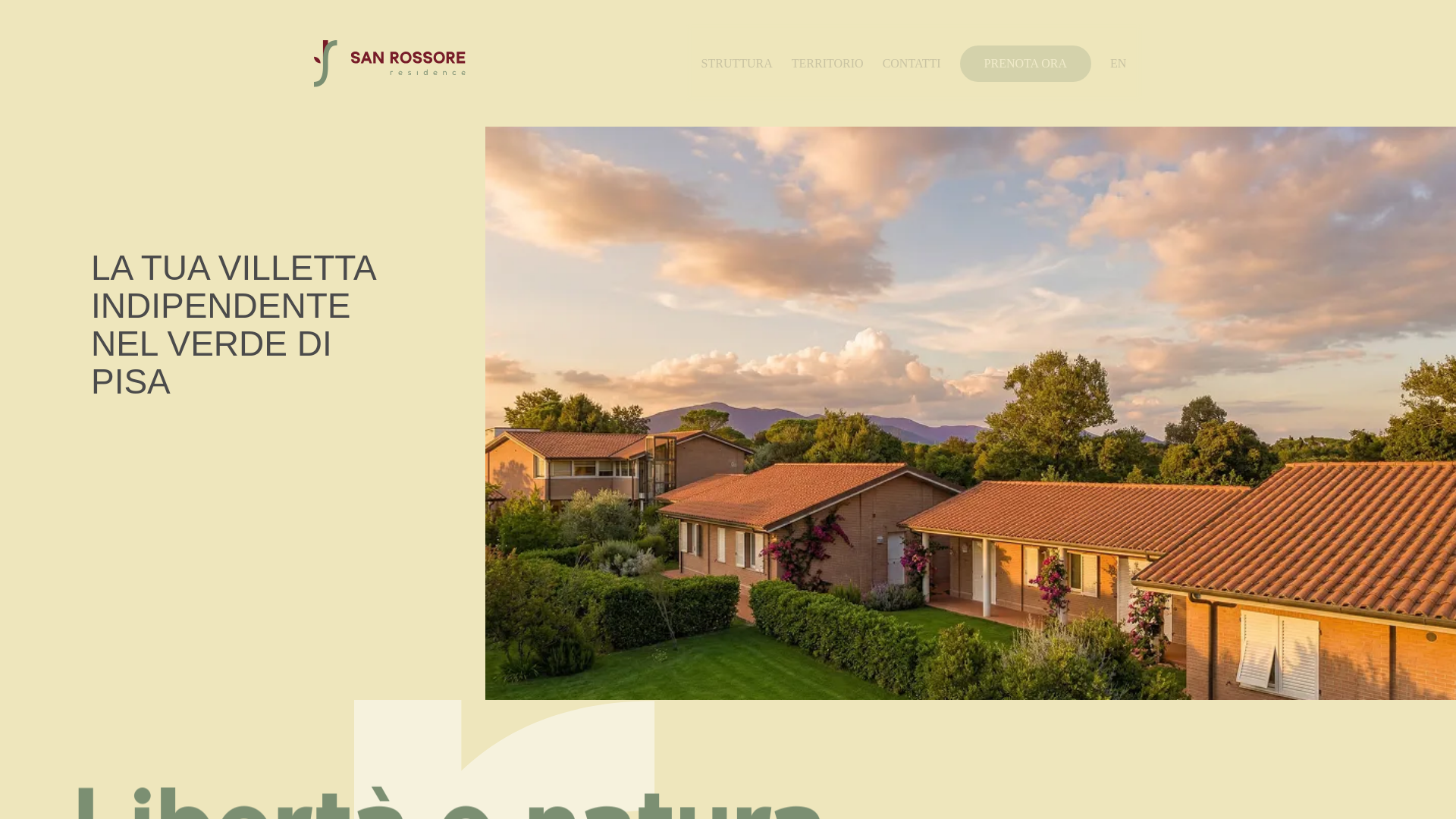 website screenshot of https://sanrossoreresidence.it
