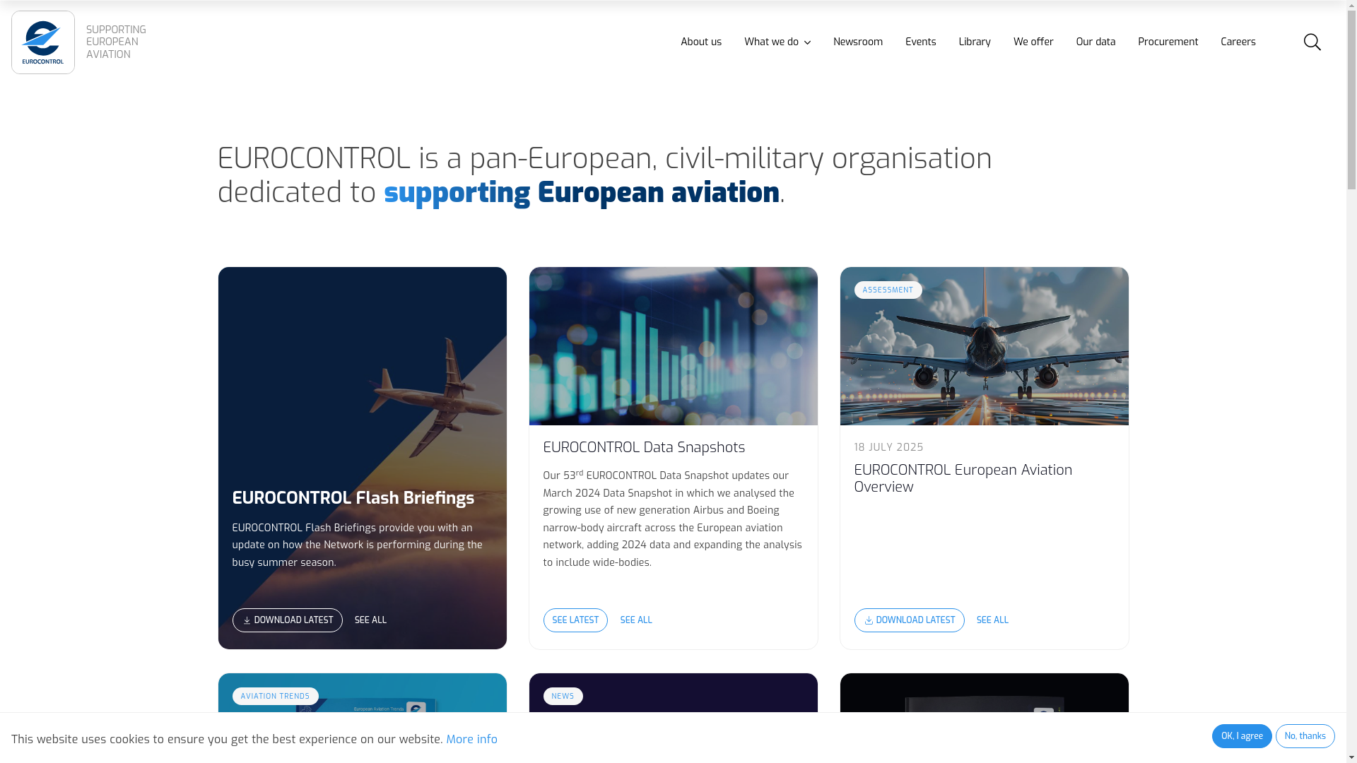 website screenshot of https://eurocontrol.int/