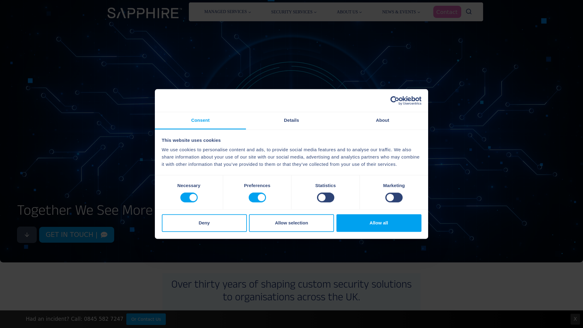website screenshot of https://sapphire.net/