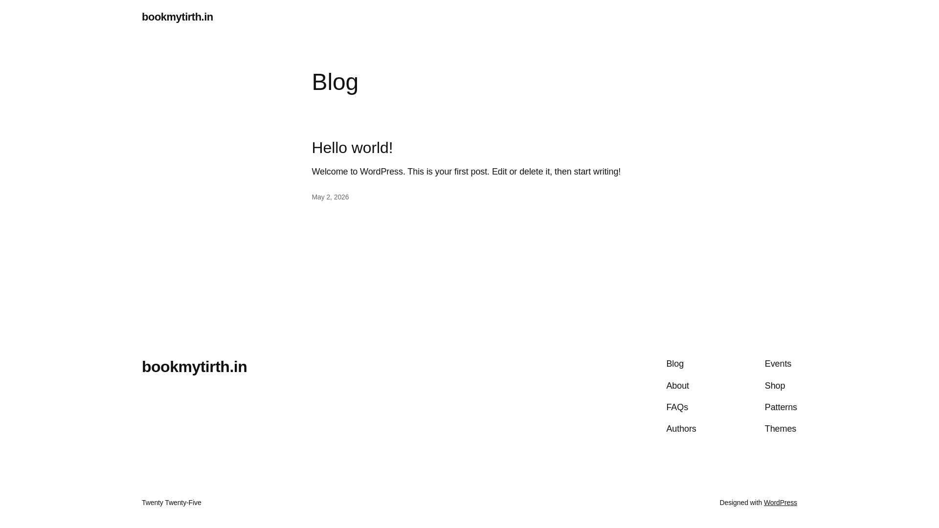 website screenshot of https://bookmytirth.in/