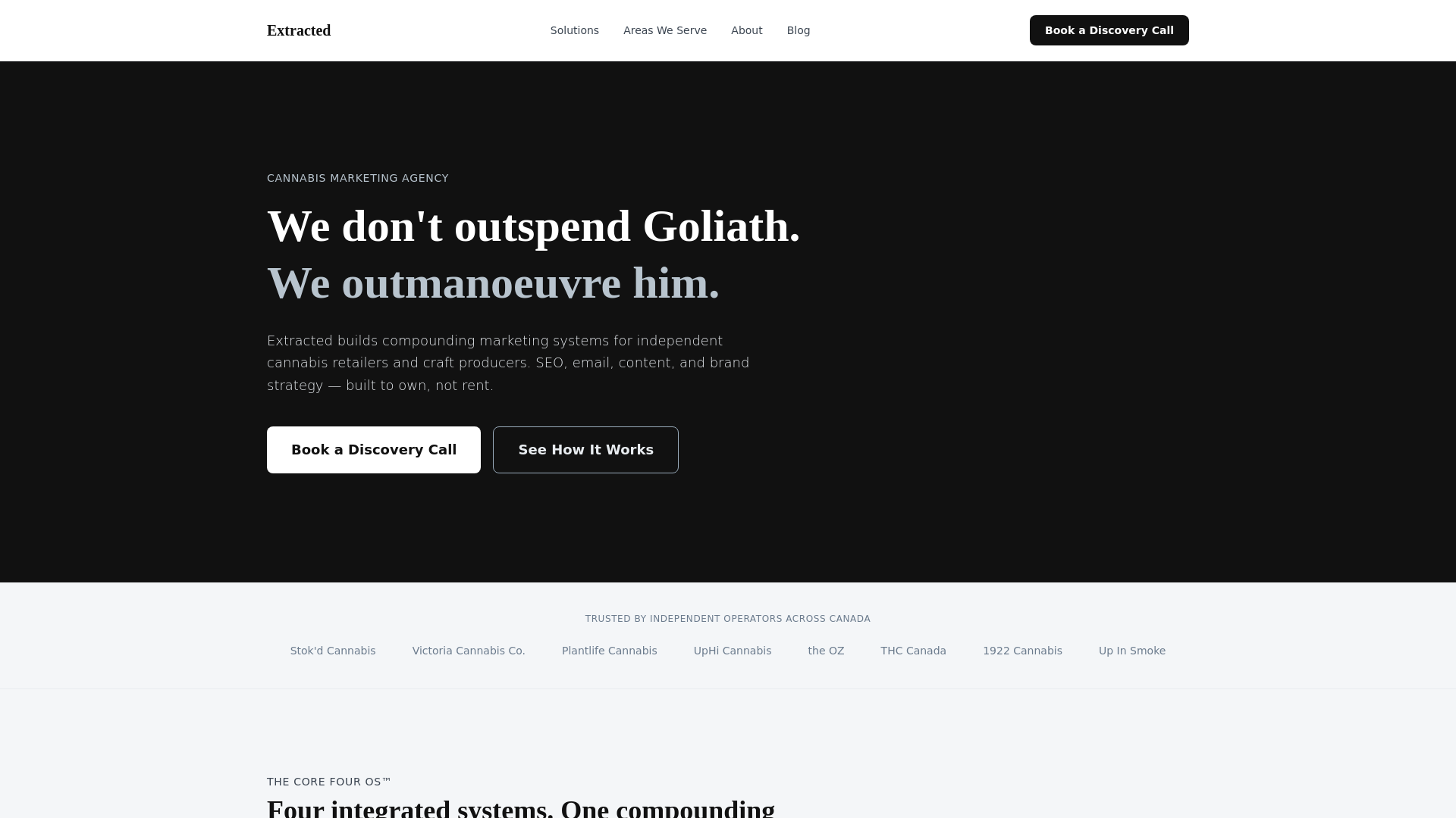 website screenshot of https://extracted-agency.pages.dev/