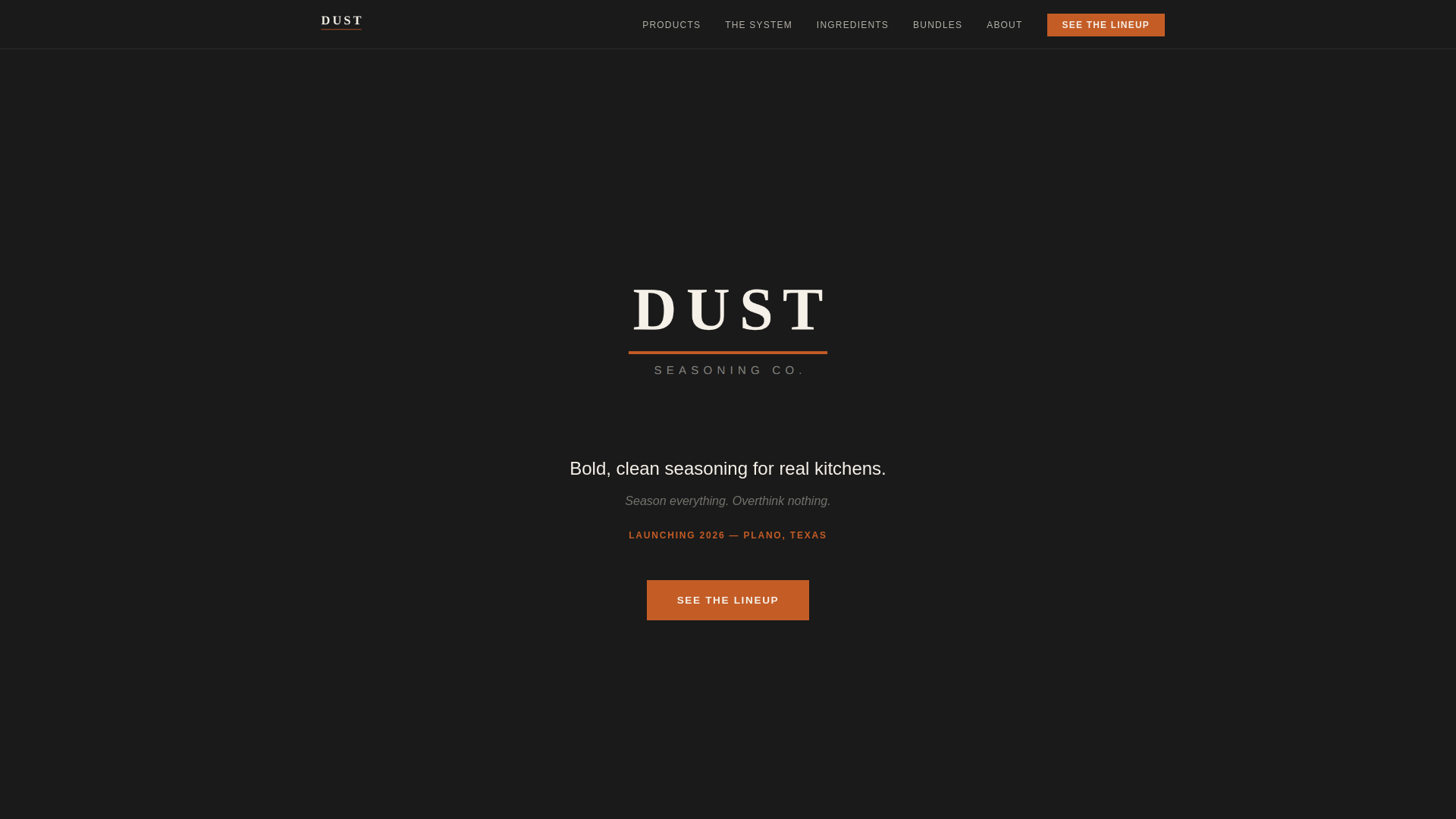 website screenshot of https://dustseasoning.com/