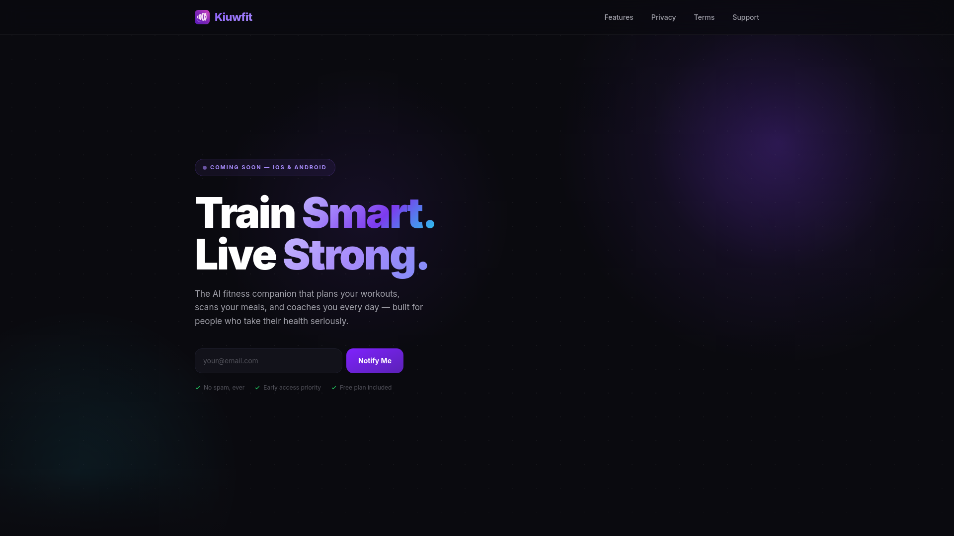 website screenshot of https://kiuwfit.com/