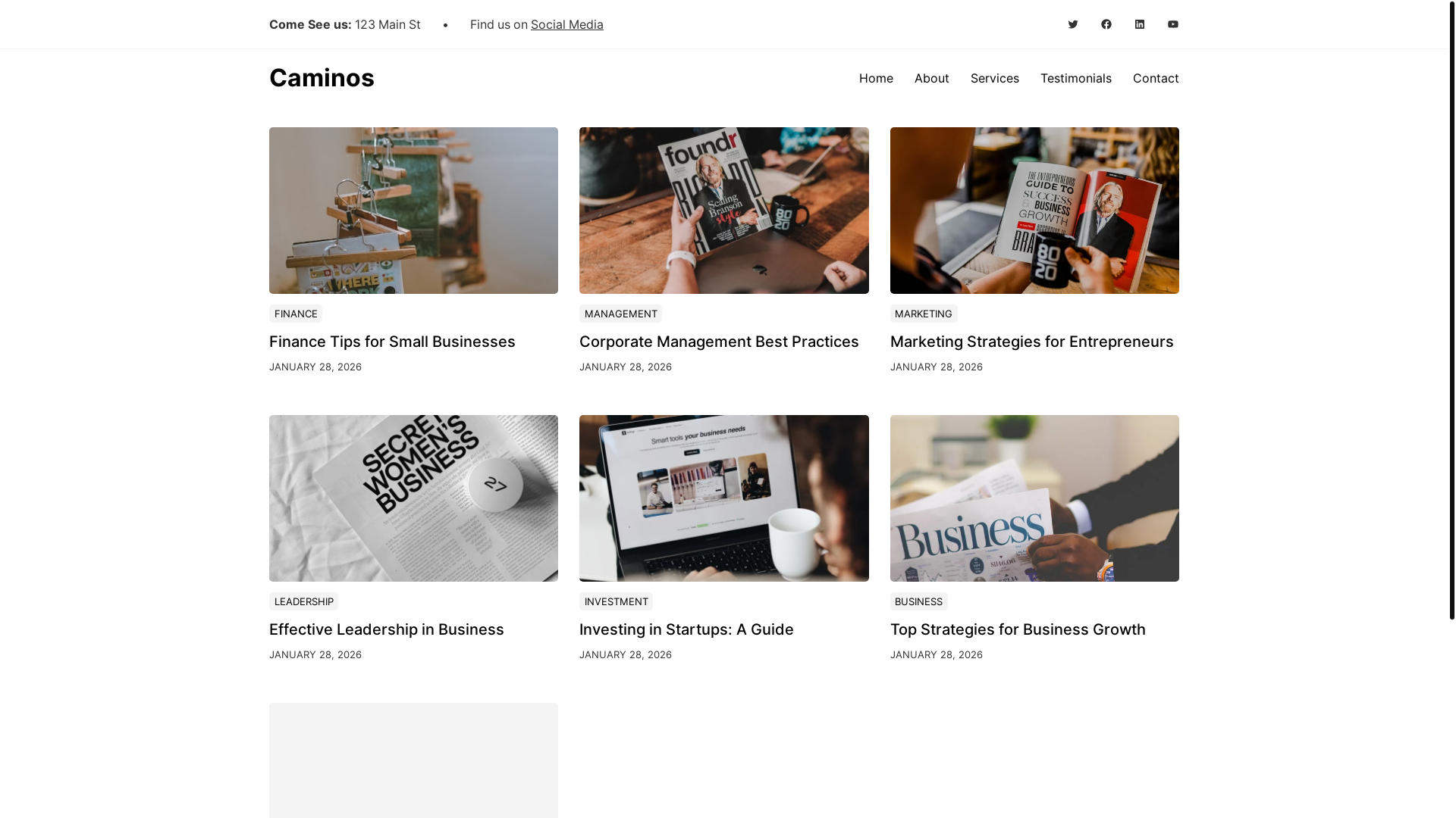 website screenshot of https://buildcaminos.com/