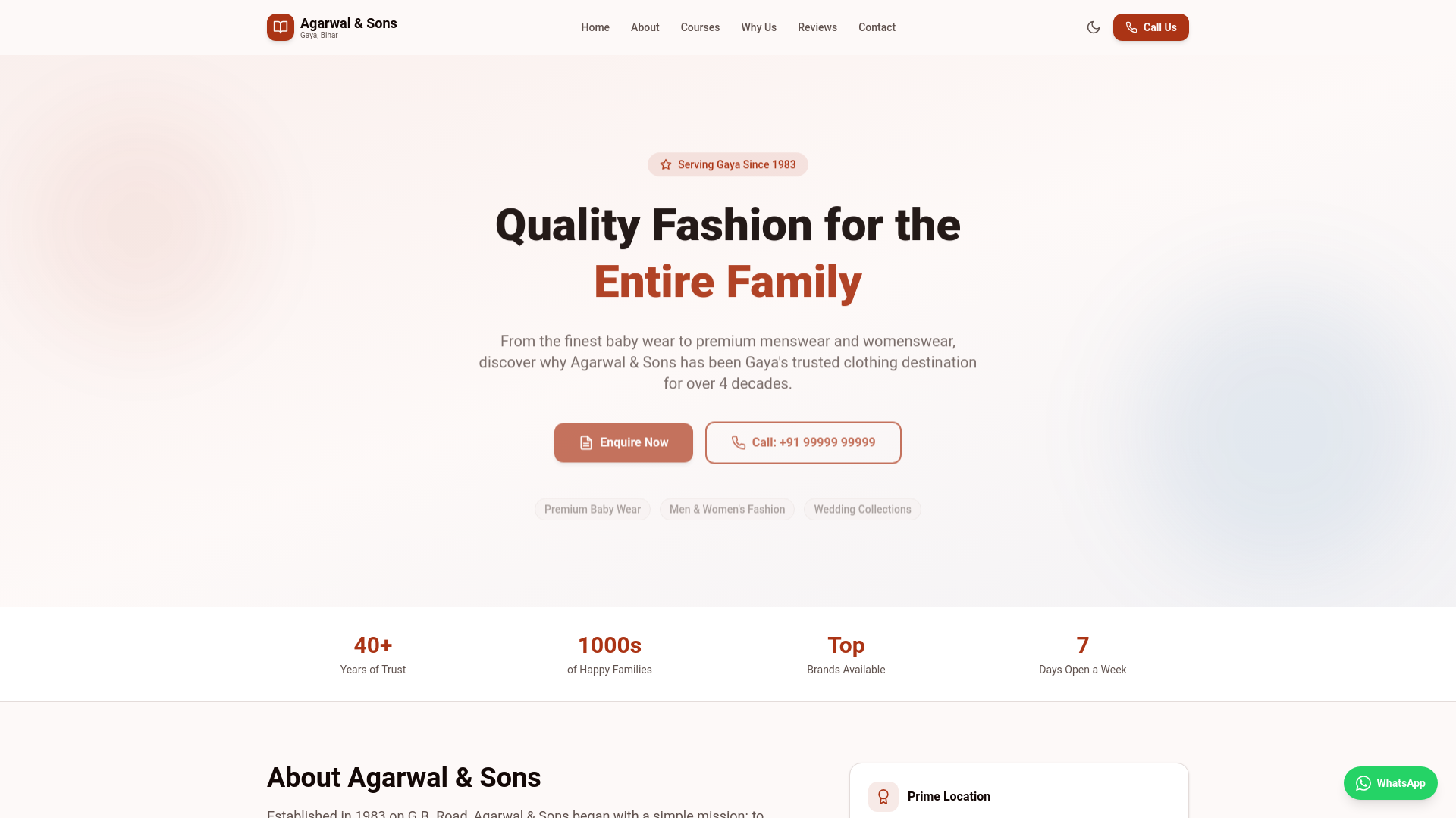 website screenshot of https://agarwal-and-sons-gaya.pages.dev/