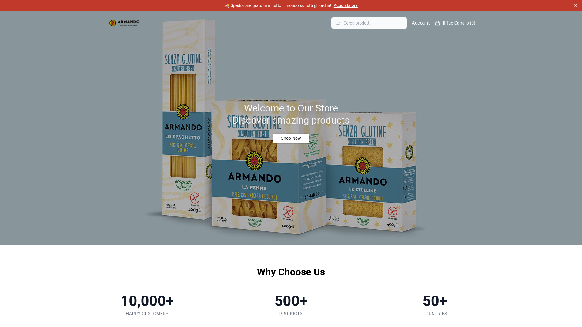 website screenshot of https://mypastaarmando.shop/