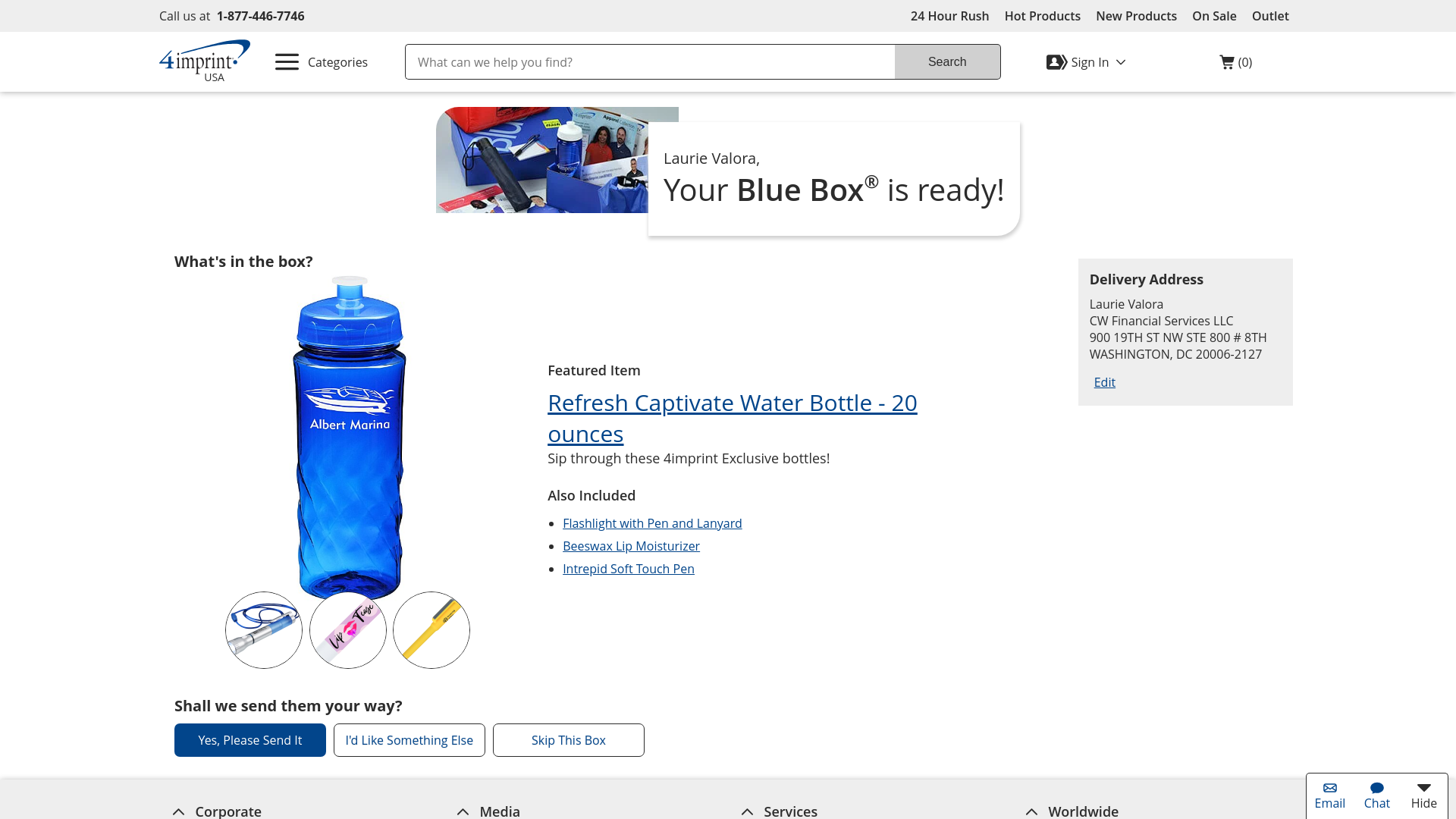 website screenshot of https://www.4imprint.com/bluebox?a=4429258&x=10870668&d=11250&ecid=bb1i1v0426r6&utm_medium=email