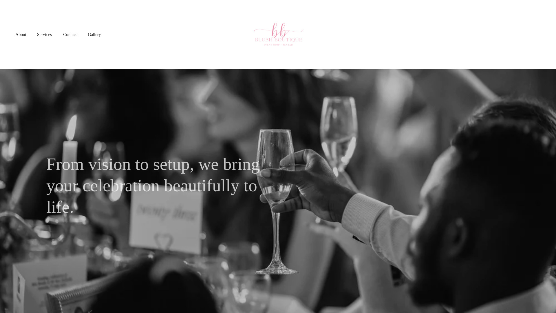 website screenshot of https://blushboutiqueevents.ca/