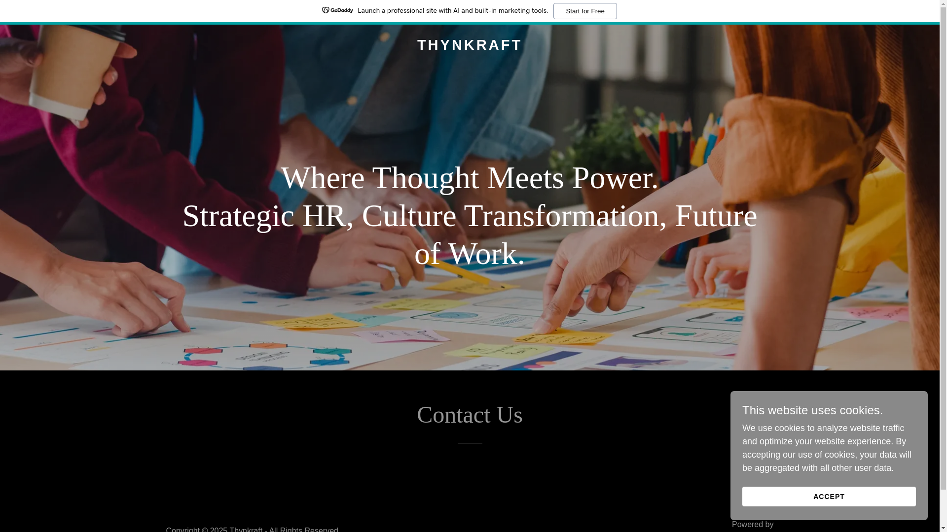 website screenshot of https://thynkraft.com/