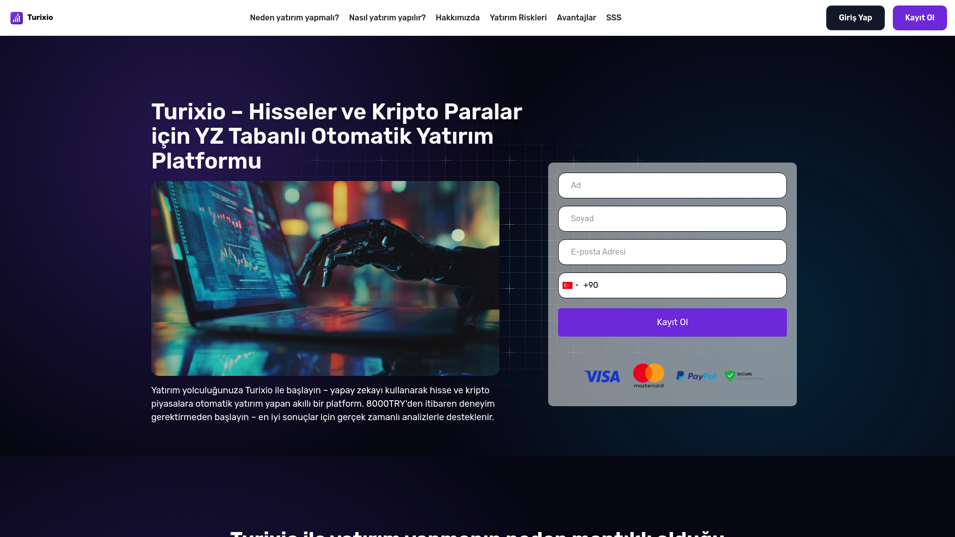 website screenshot of https://turixio.com/