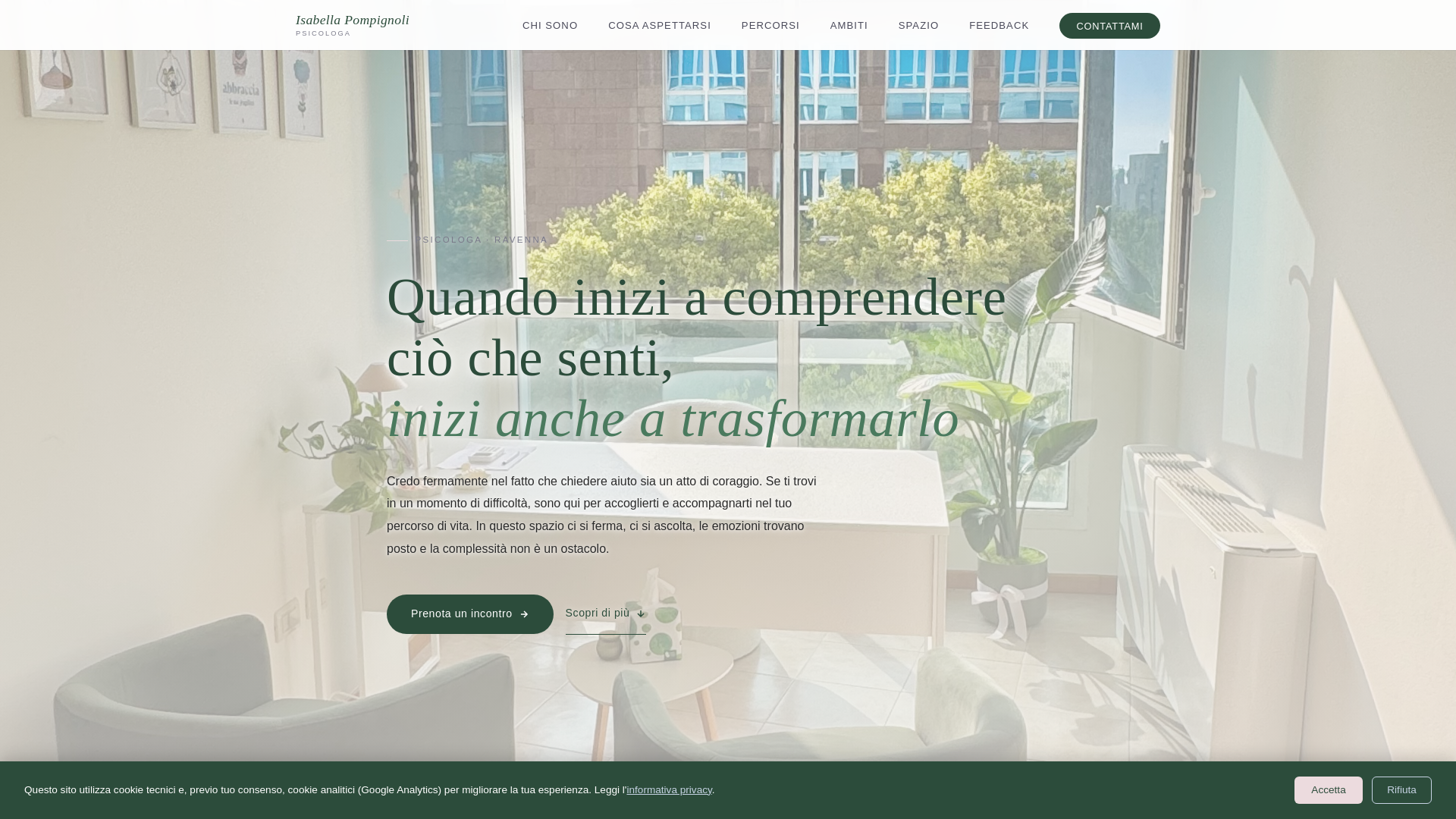 website screenshot of https://isabellapompignoli.it/